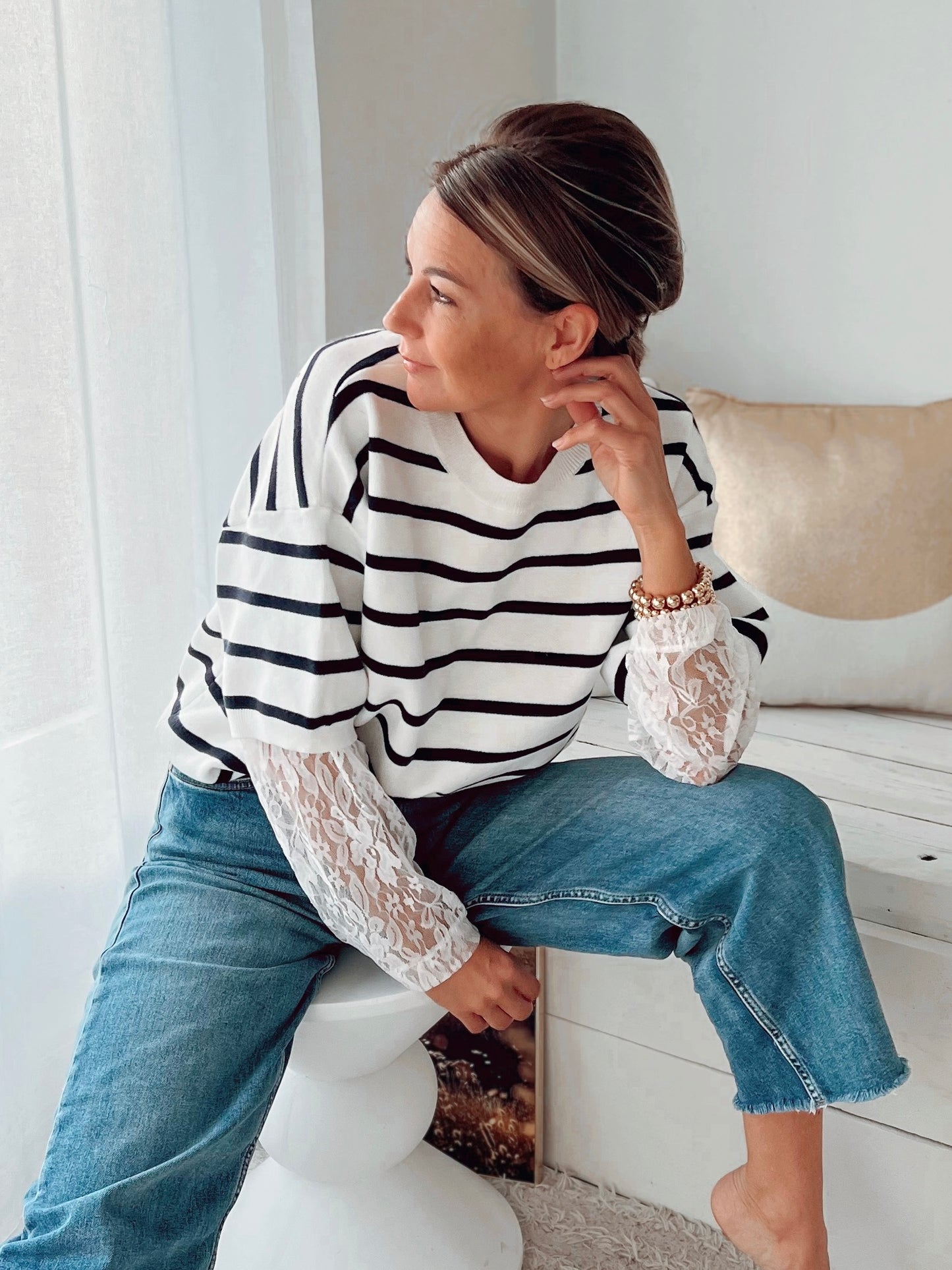 STRIPE LACE SHIRT