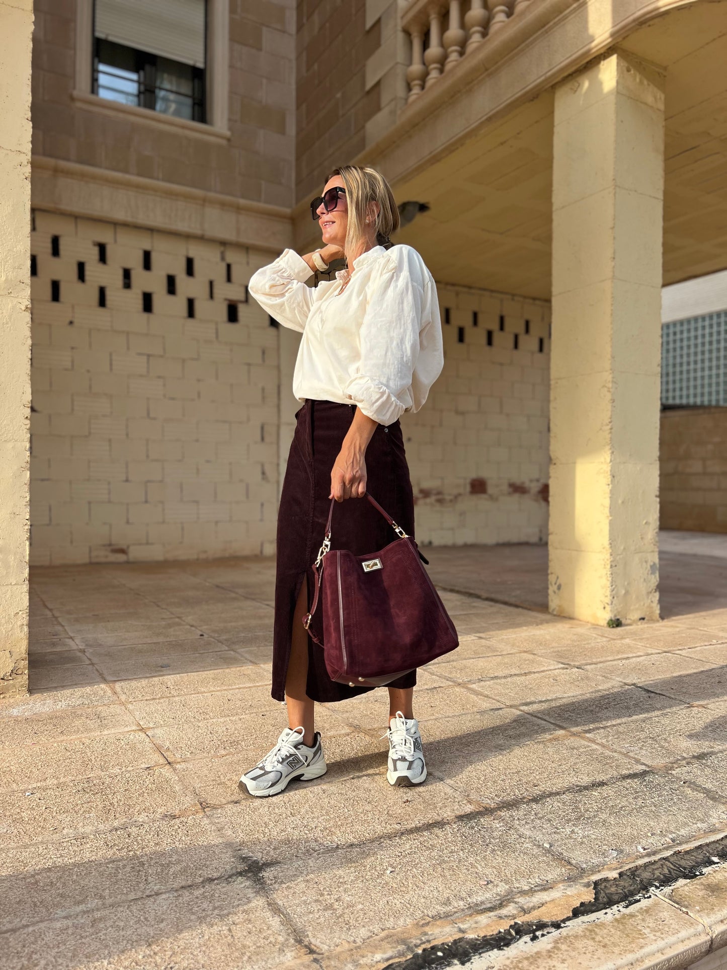 POMMELINE CORDUROY BLOUSE OFF WHITE