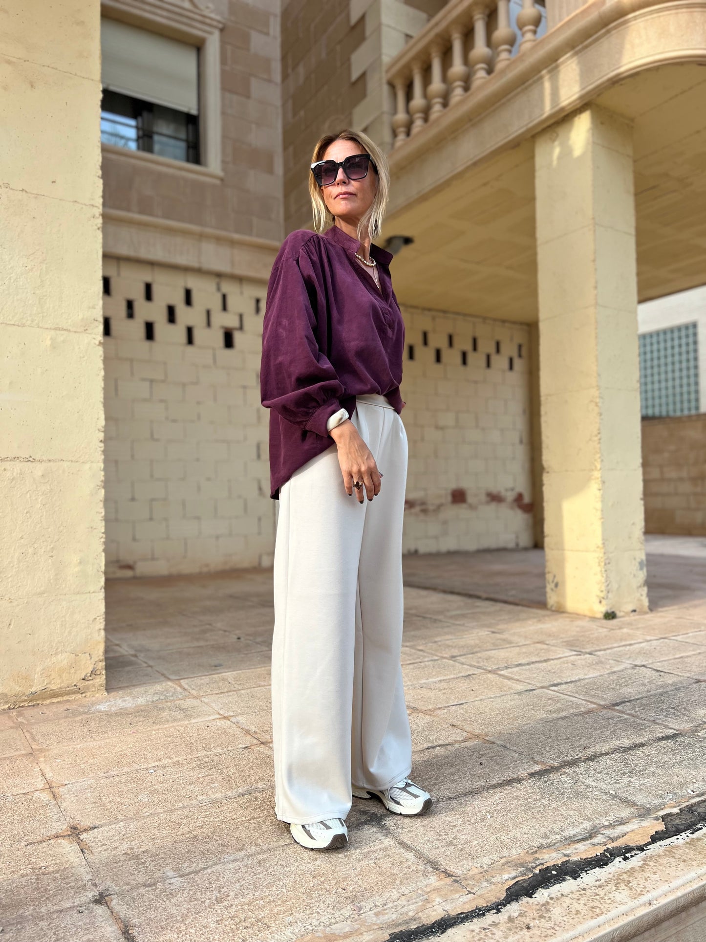 POMMELINE CORDUROY BLOUSE PRUME