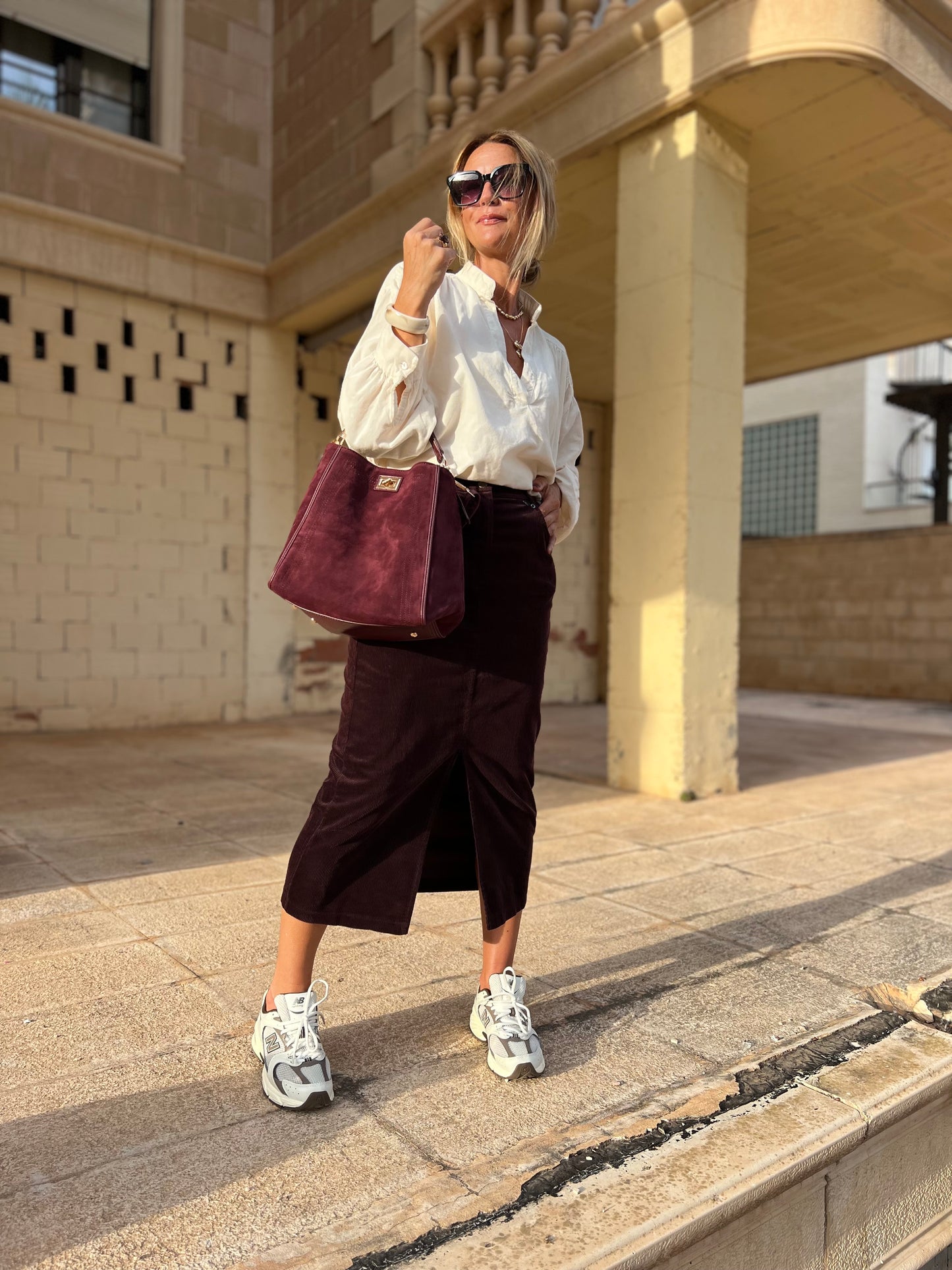 POMMELINE CORDUROY BLOUSE OFF WHITE