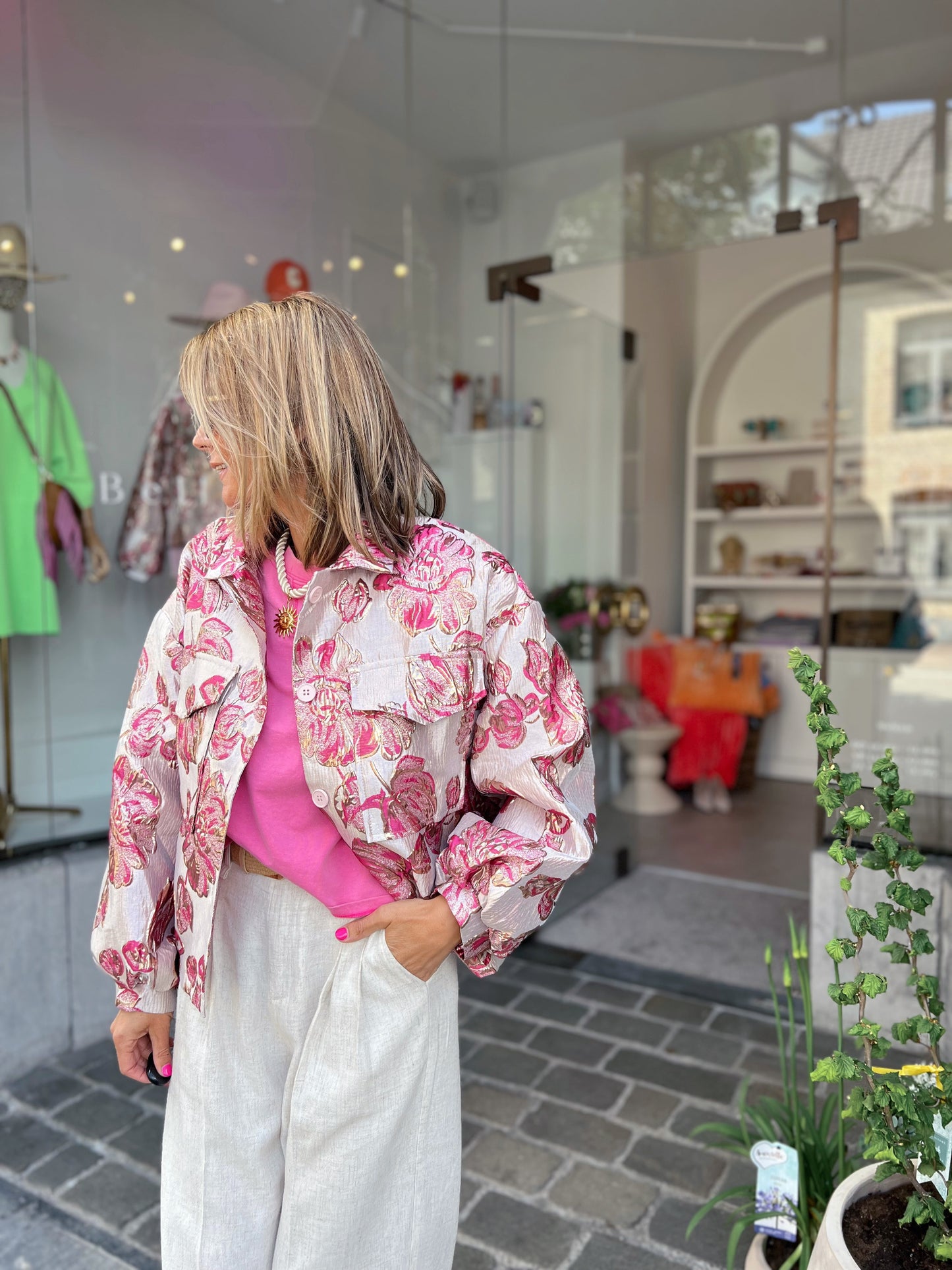 FLORAL PINK JACKET
