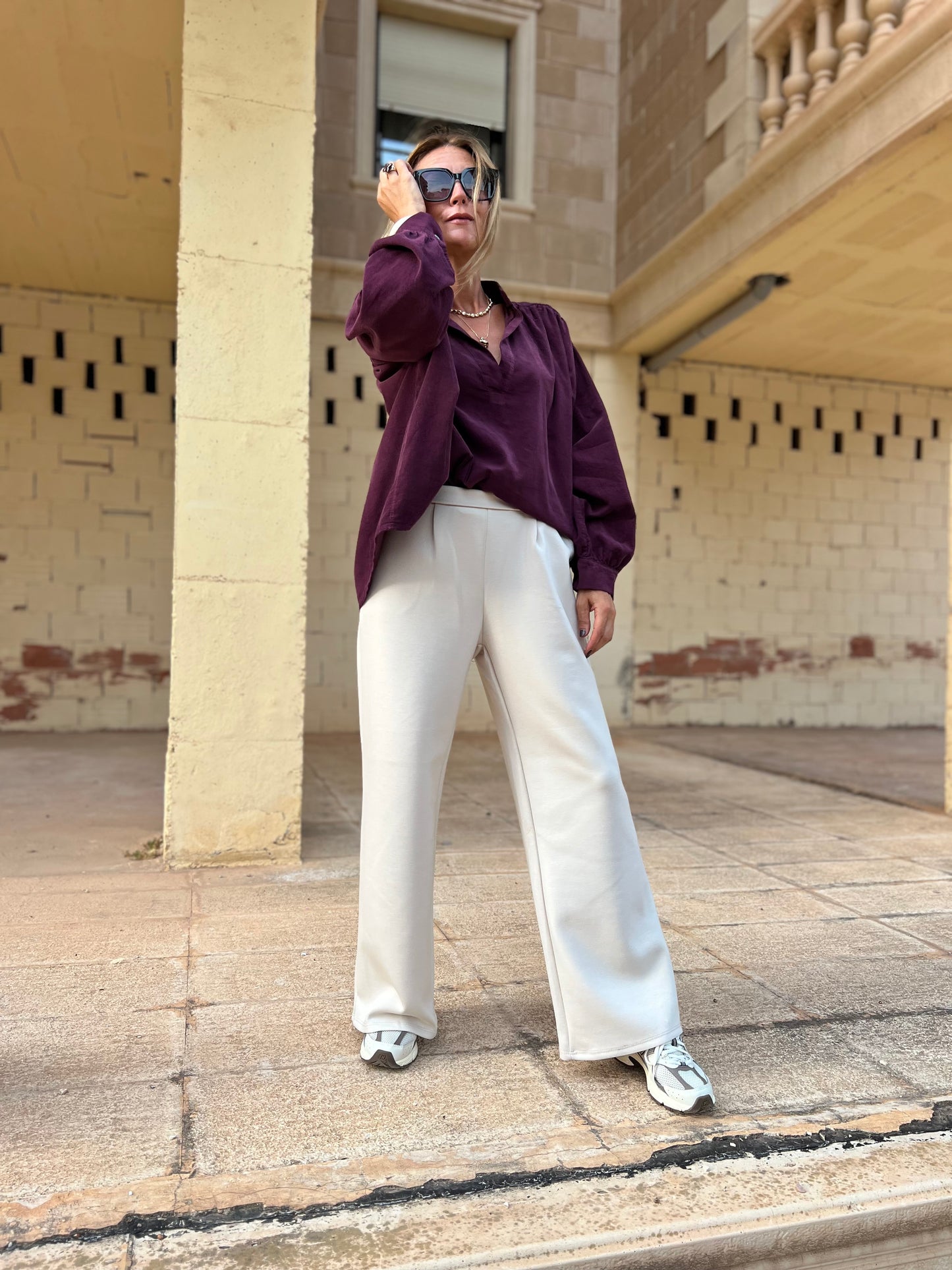 POMMELINE CORDUROY BLOUSE PRUME