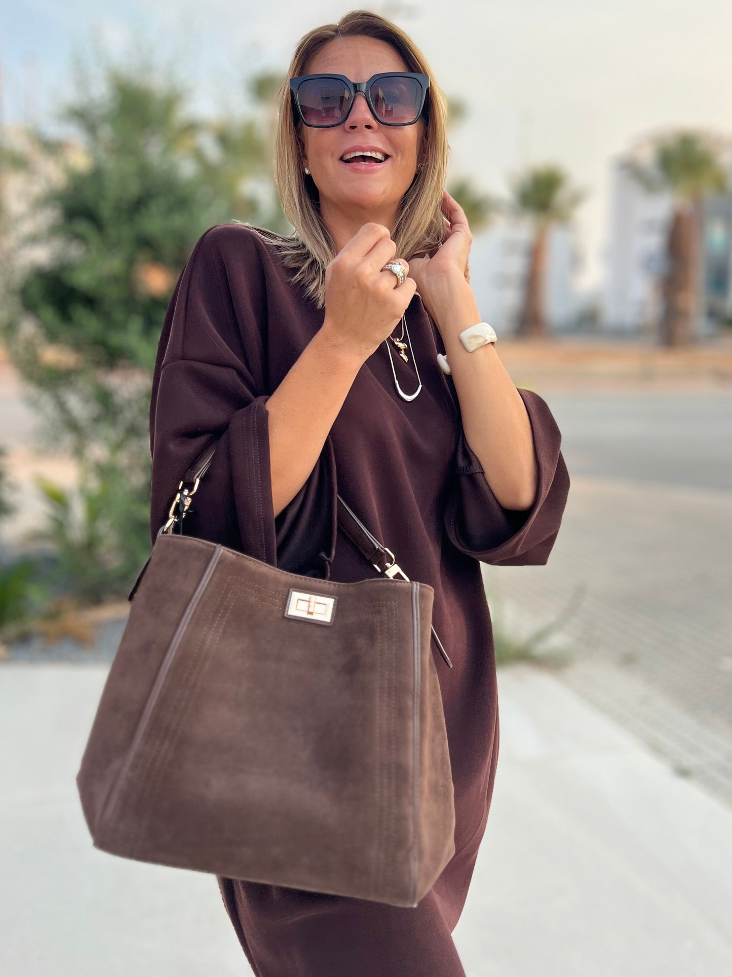 URBAN SOFTY ESPRESSO DRESS
