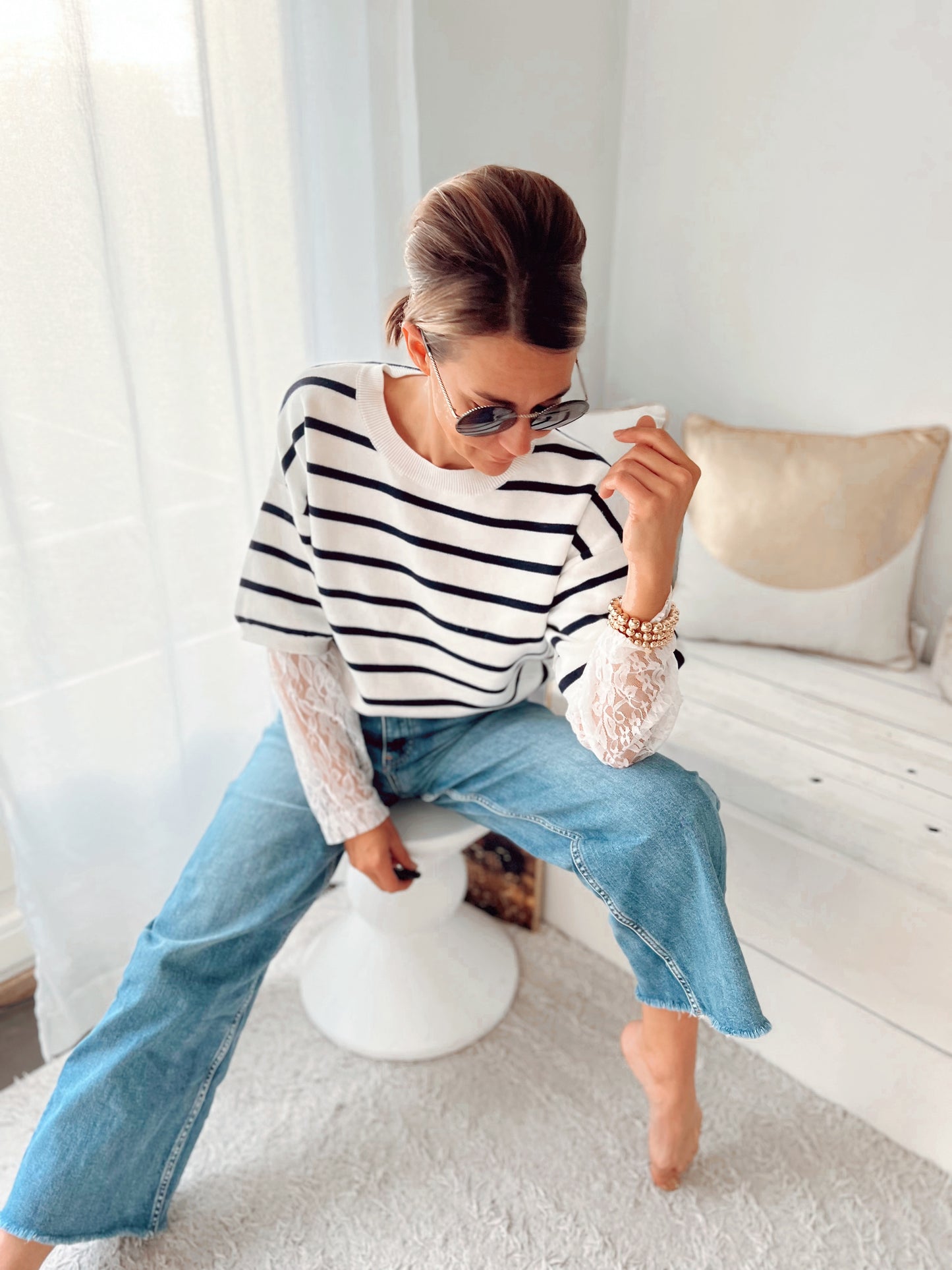 STRIPE LACE SHIRT