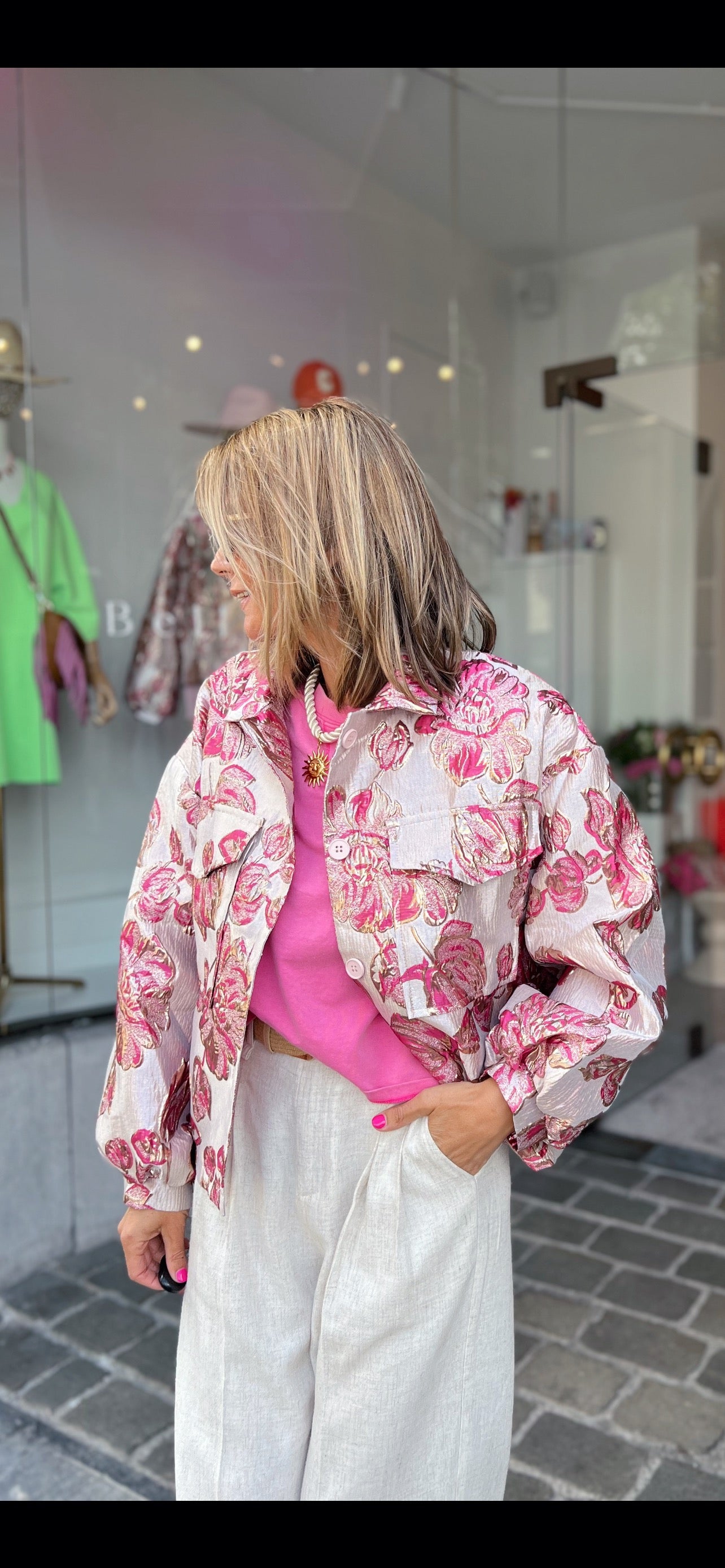FLORAL PINK JACKET