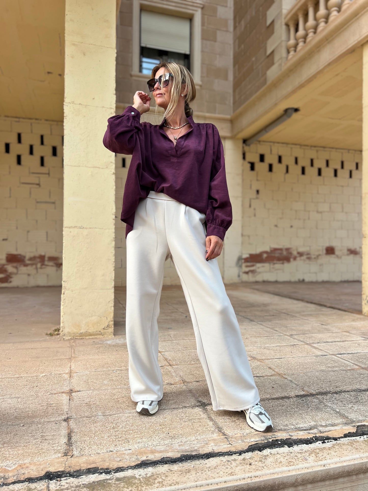 POMMELINE CORDUROY BLOUSE PRUME