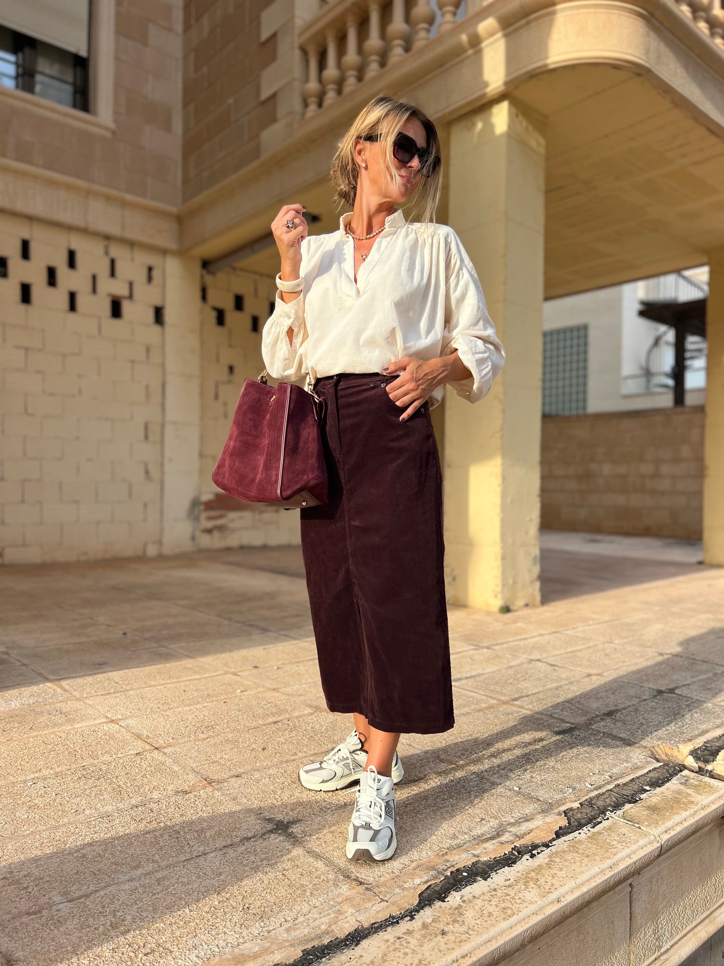 POMMELINE CORDUROY BLOUSE OFF WHITE