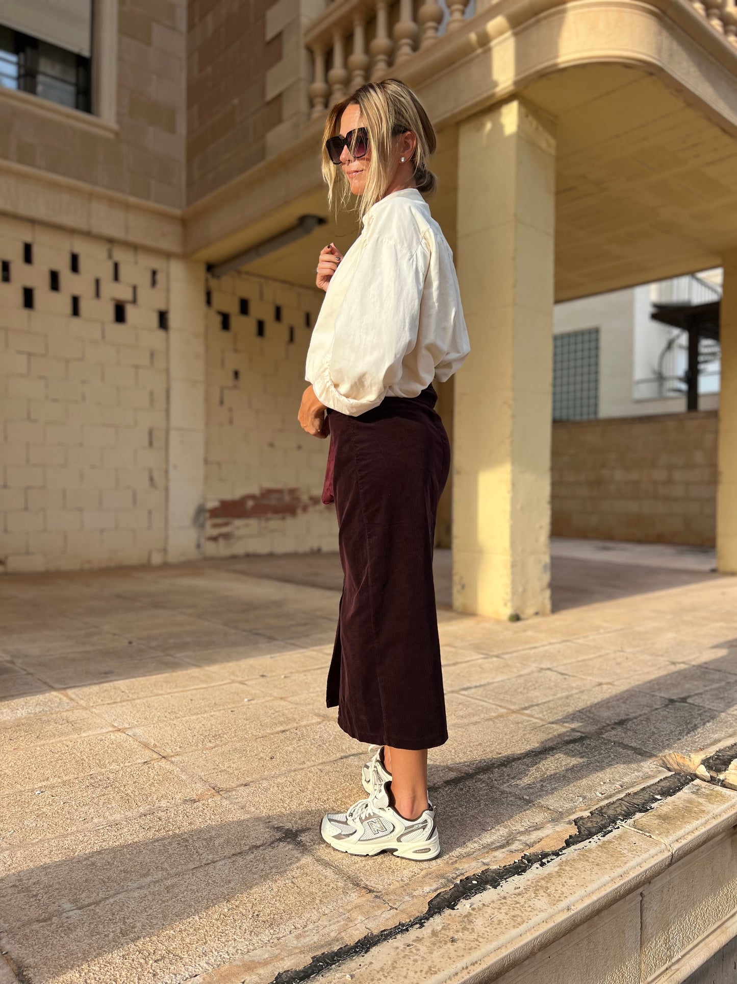 POMMELINE CORDUROY BLOUSE OFF WHITE
