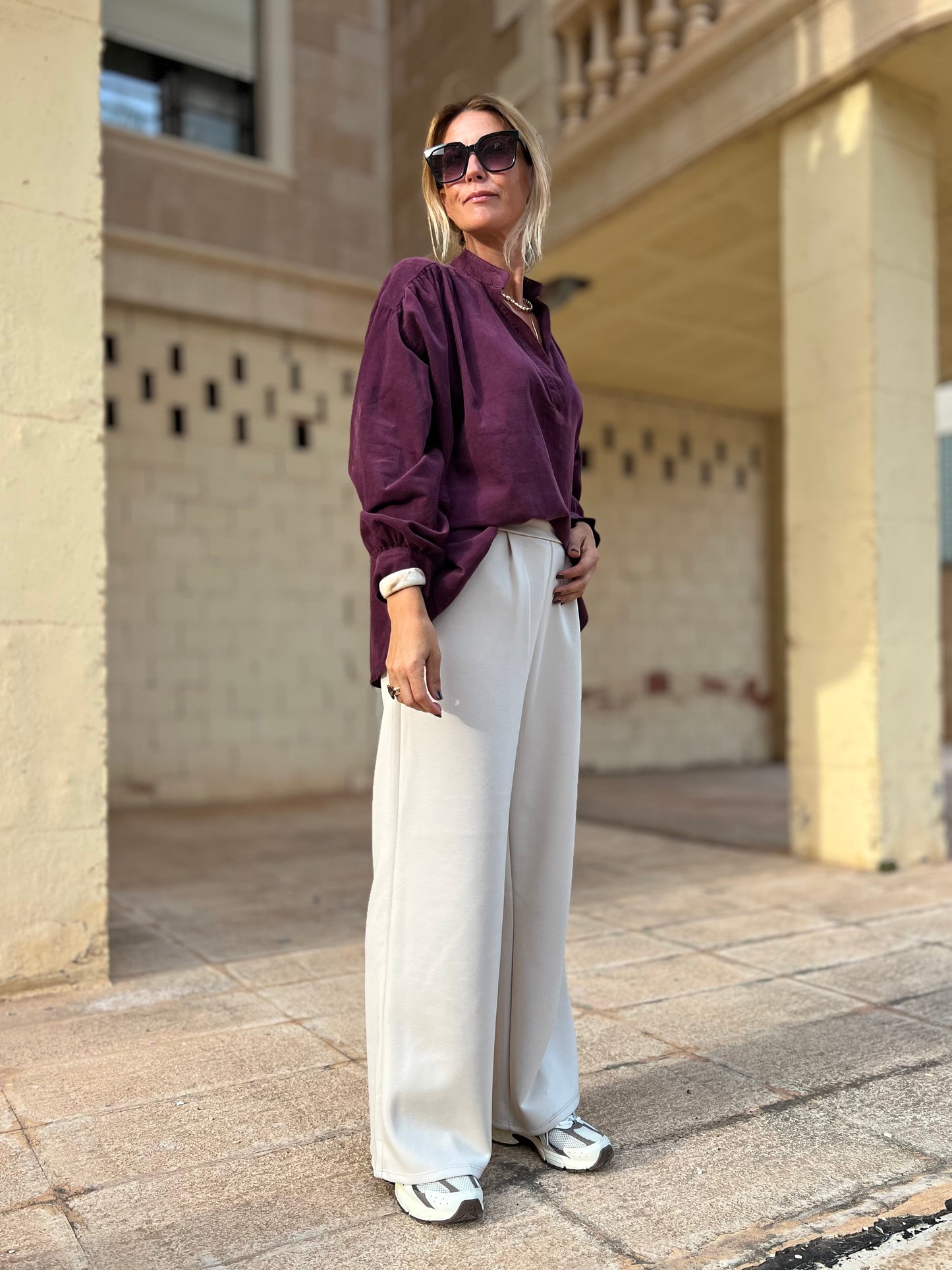 POMMELINE CORDUROY BLOUSE PRUME