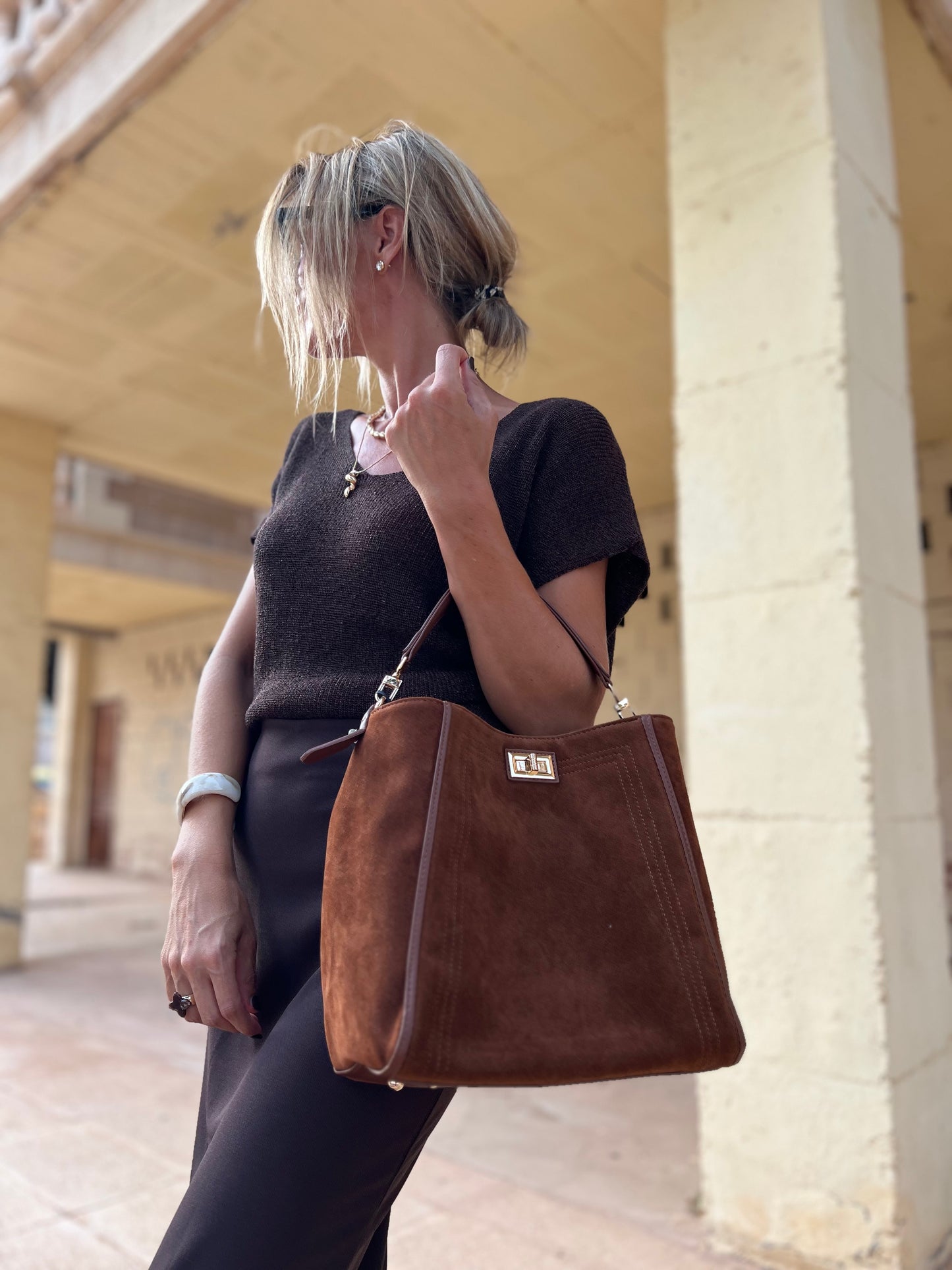 LUREX TOP BROWN