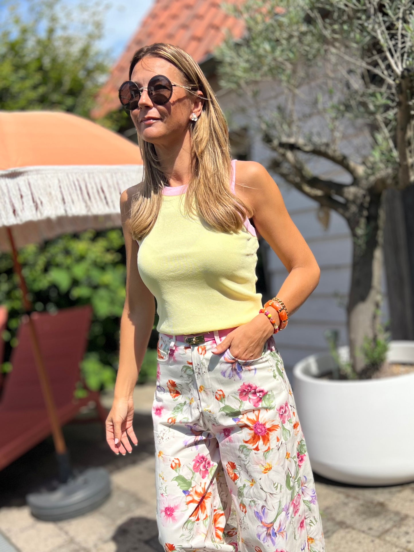 TANKTOP YELLOW/PINK