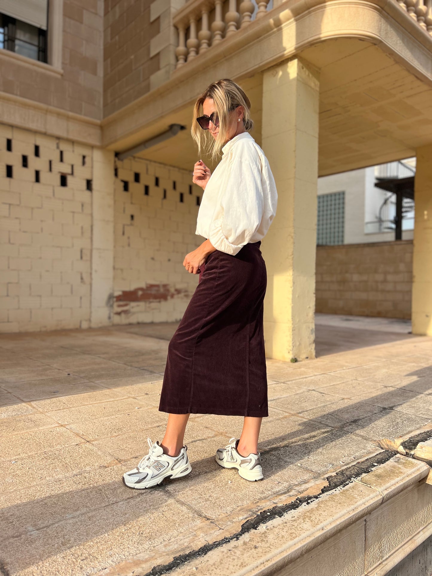 POMMELINE CORDUROY BLOUSE OFF WHITE