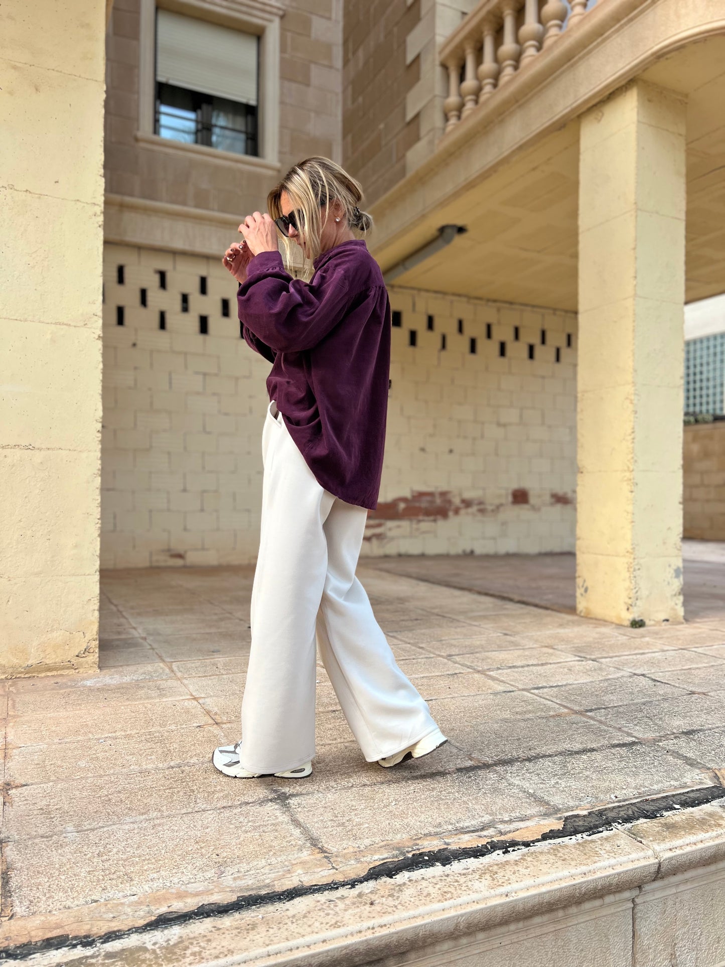 POMMELINE CORDUROY BLOUSE PRUME