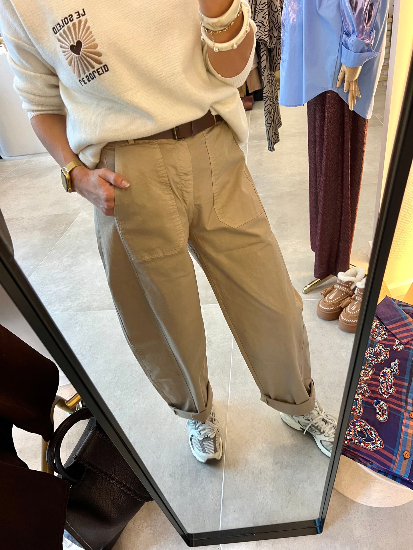 BARREL PANTS SOFT CAMEL