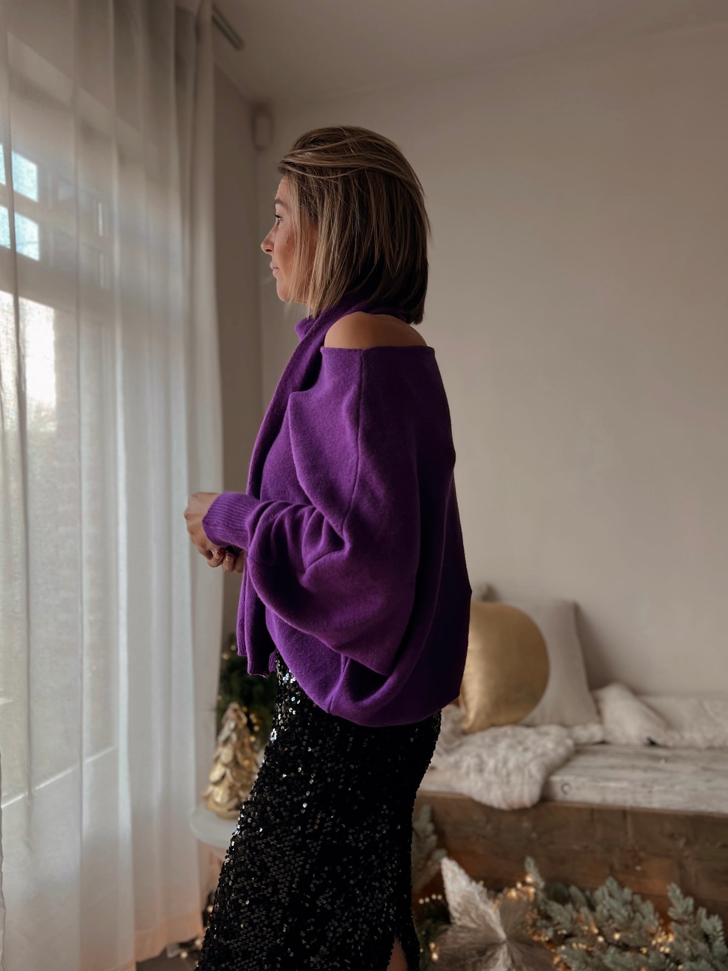 FLORINNE PURPLE PULL MET SJAAL