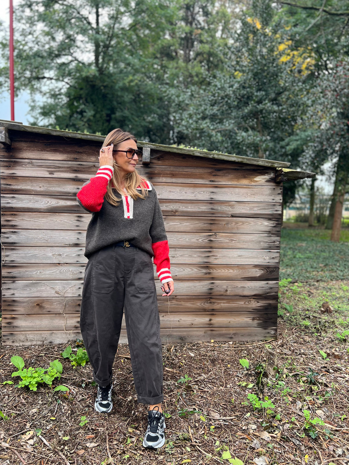 BARREL PANTS BROWN