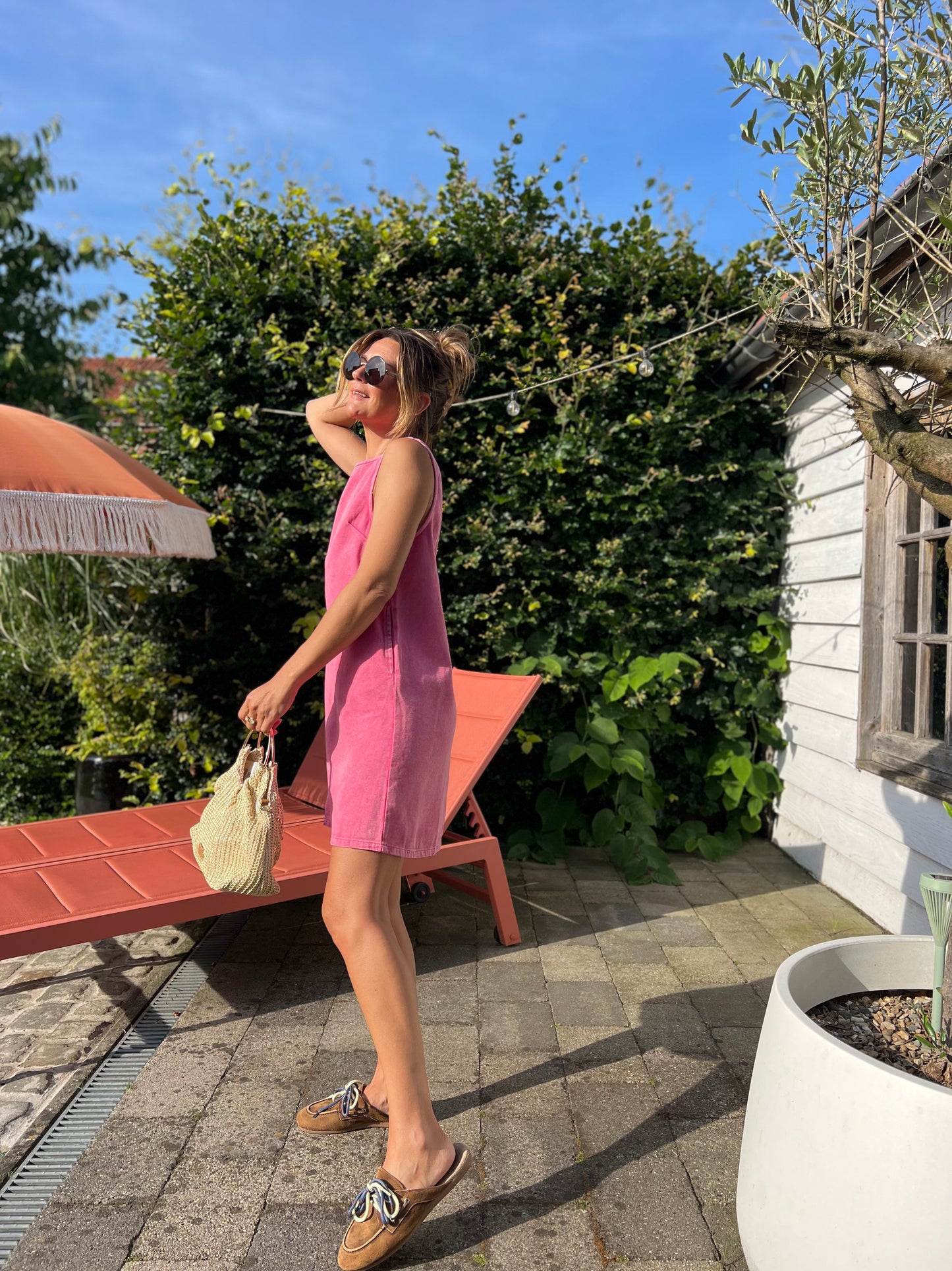 JESS DENIM DRESS PINK