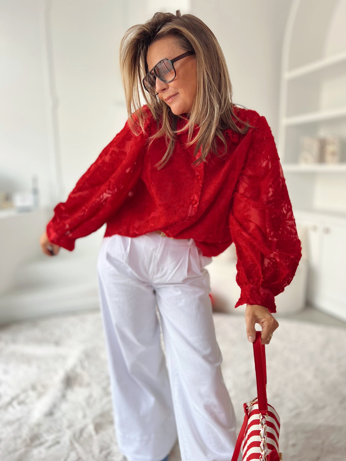 LILY RED BLOUSE