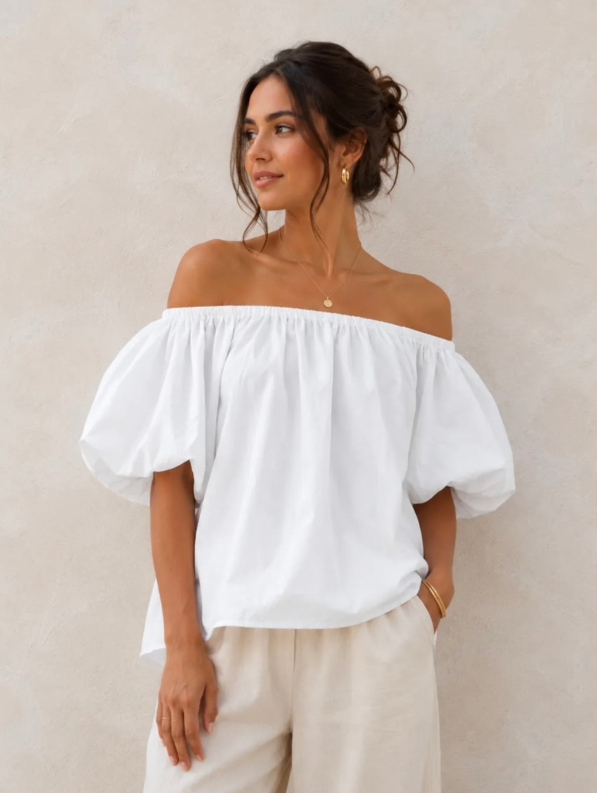 OFF SHOULDER TOP WHITE