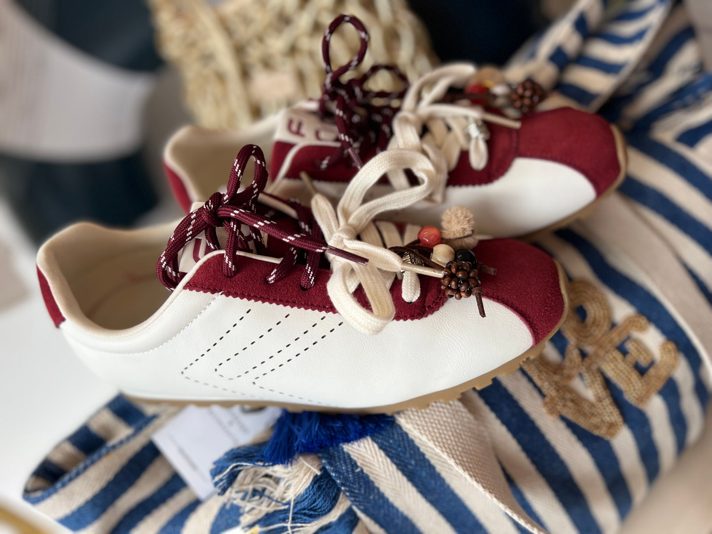 SNEAKERS BORDEAUX/WHITE