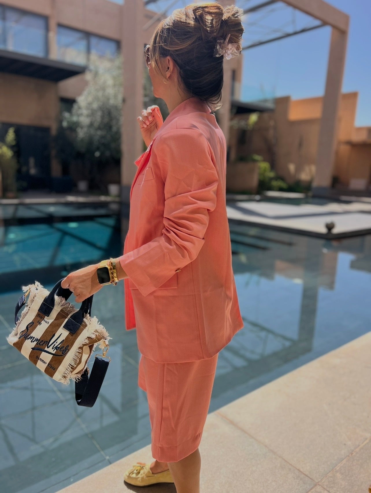 SUMMERVIBES BAG SMAL BROWN/BLUE