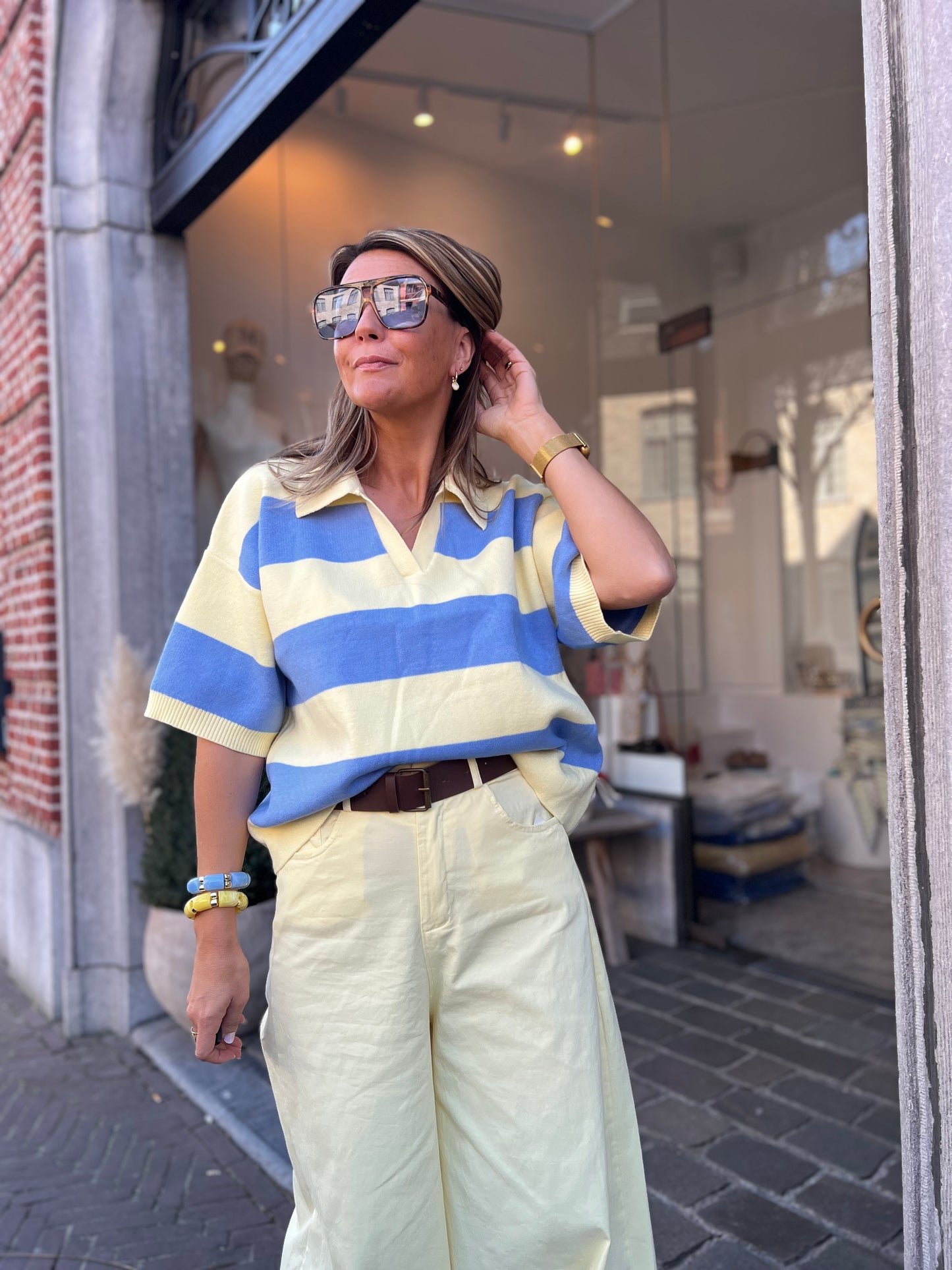 ALBA POLOSHIRT YELLOW/BLUE