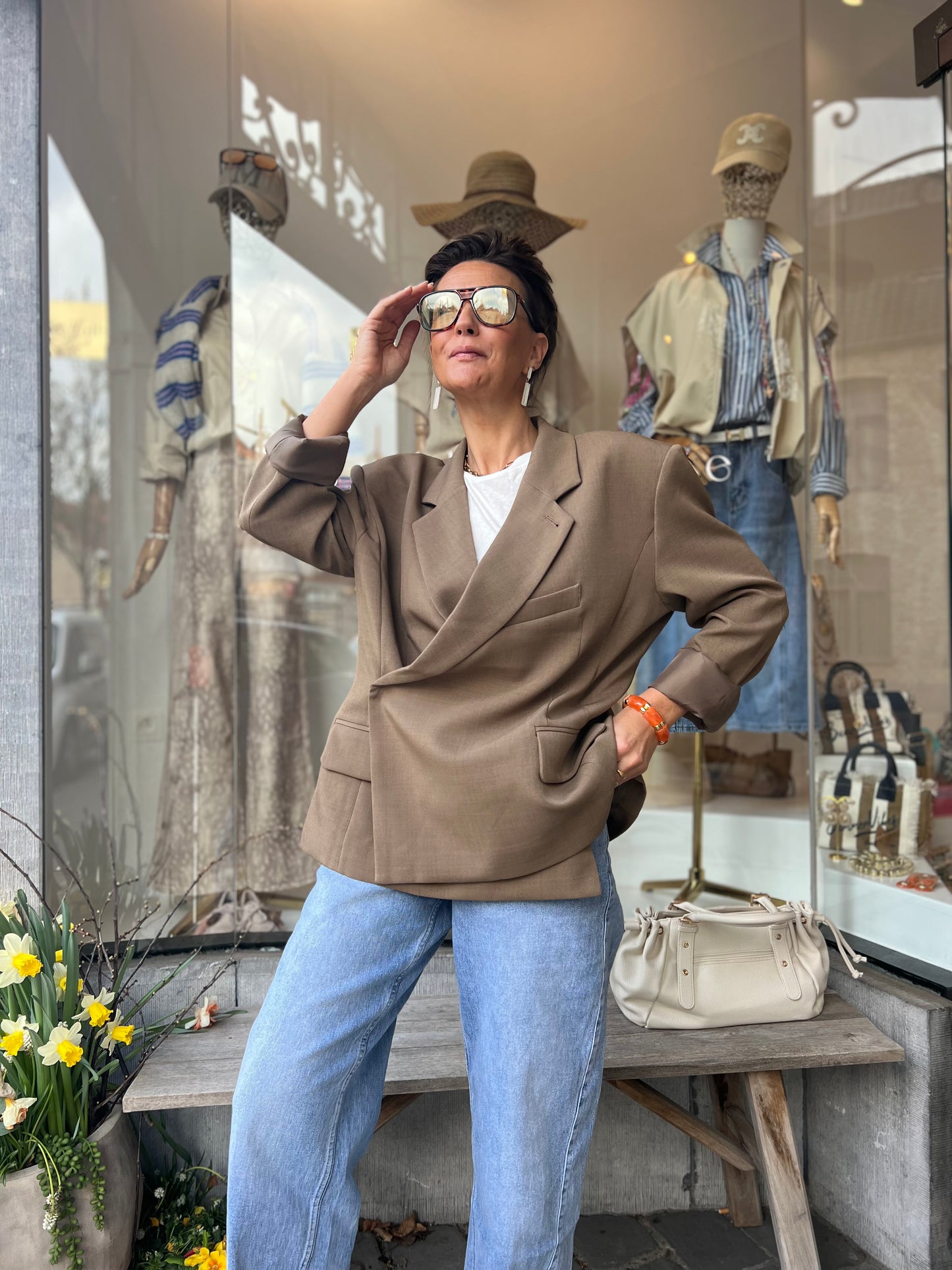 OVERSIZED CHECKED BLAZER