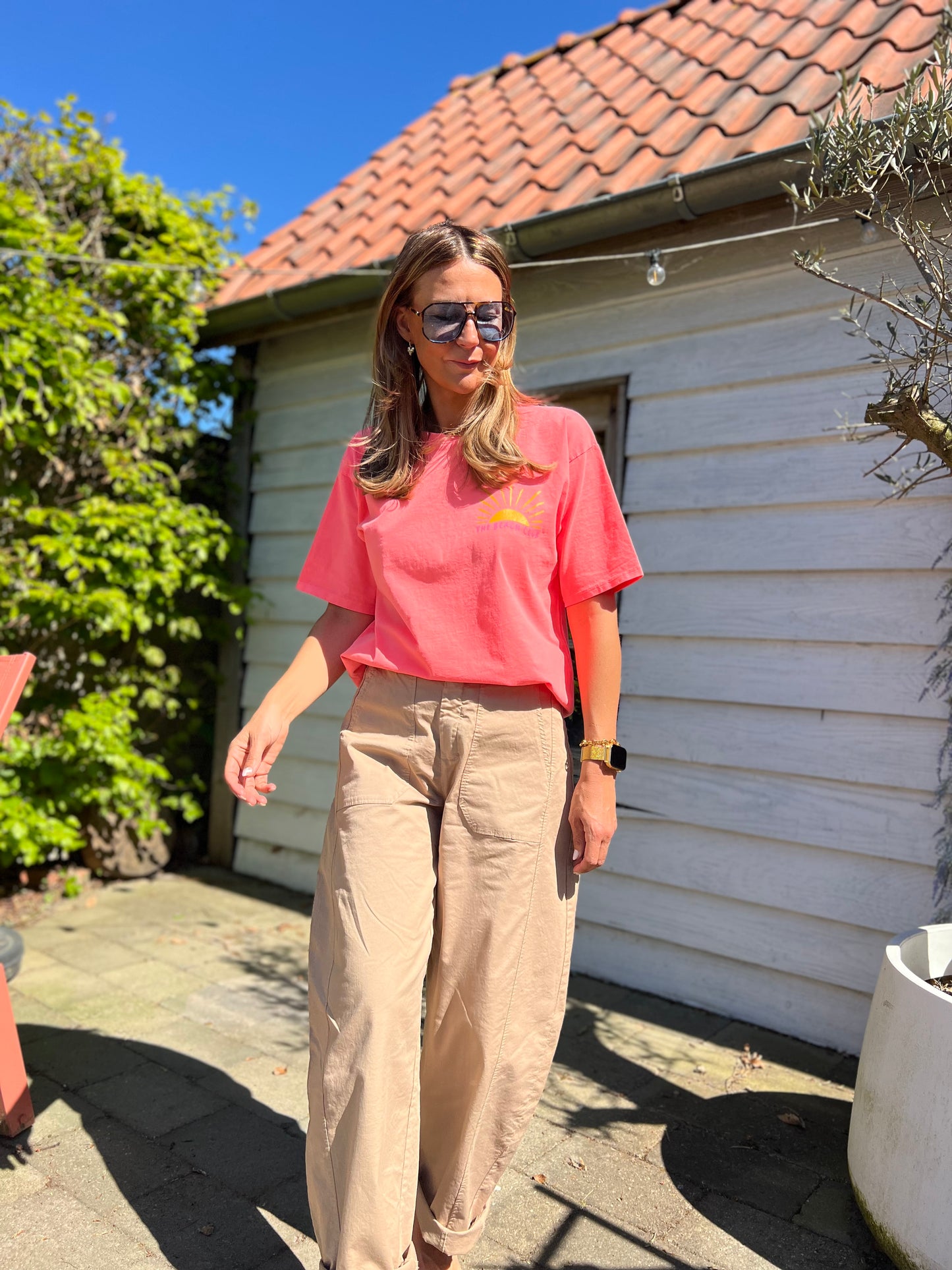 BEACH CLUB T-SHIRT CORAL