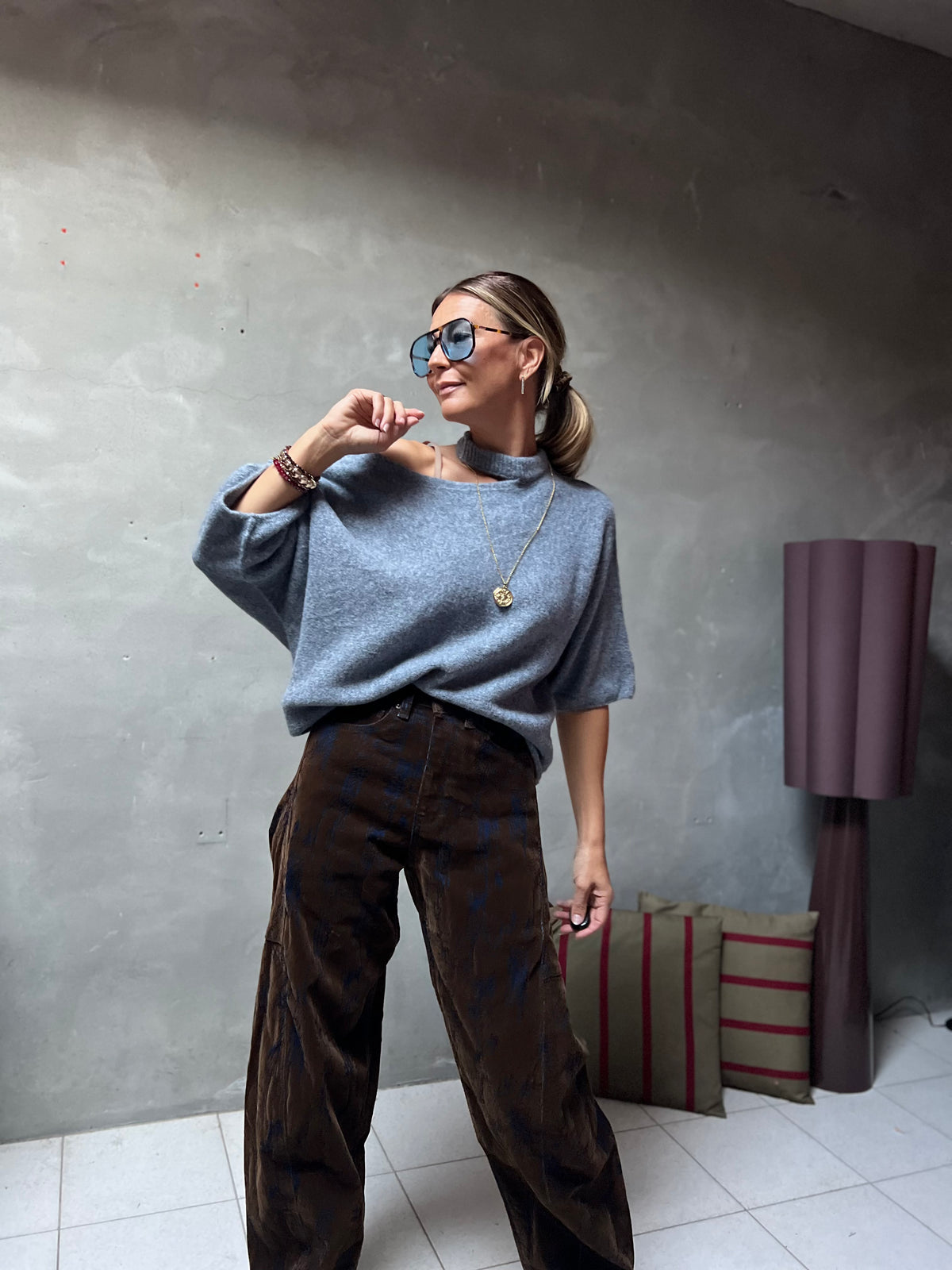 ELENA TOP GREY