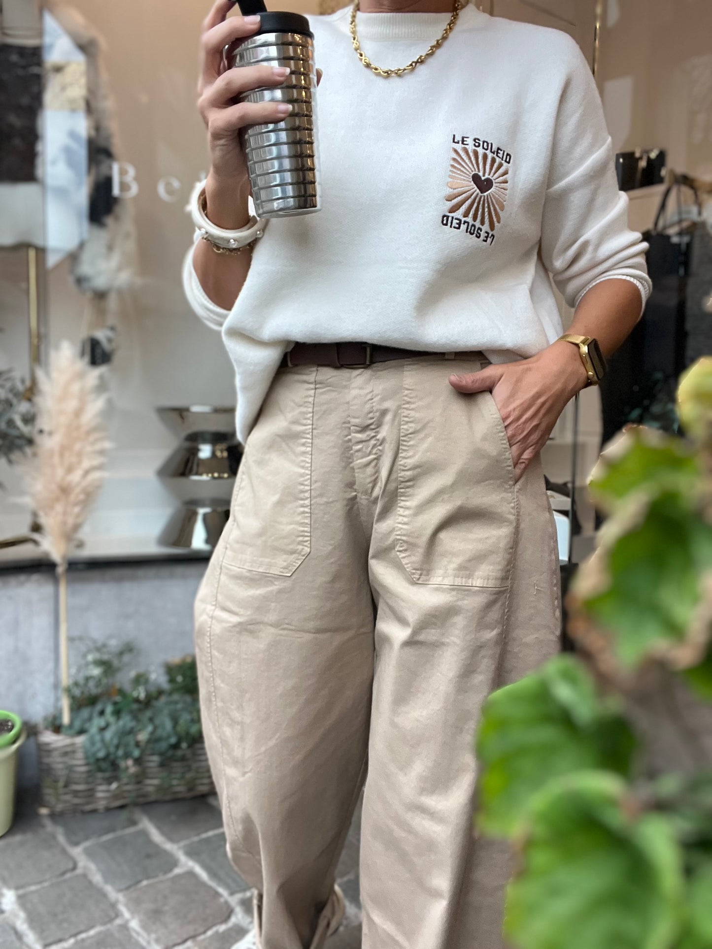 BARREL PANTS SOFT CAMEL