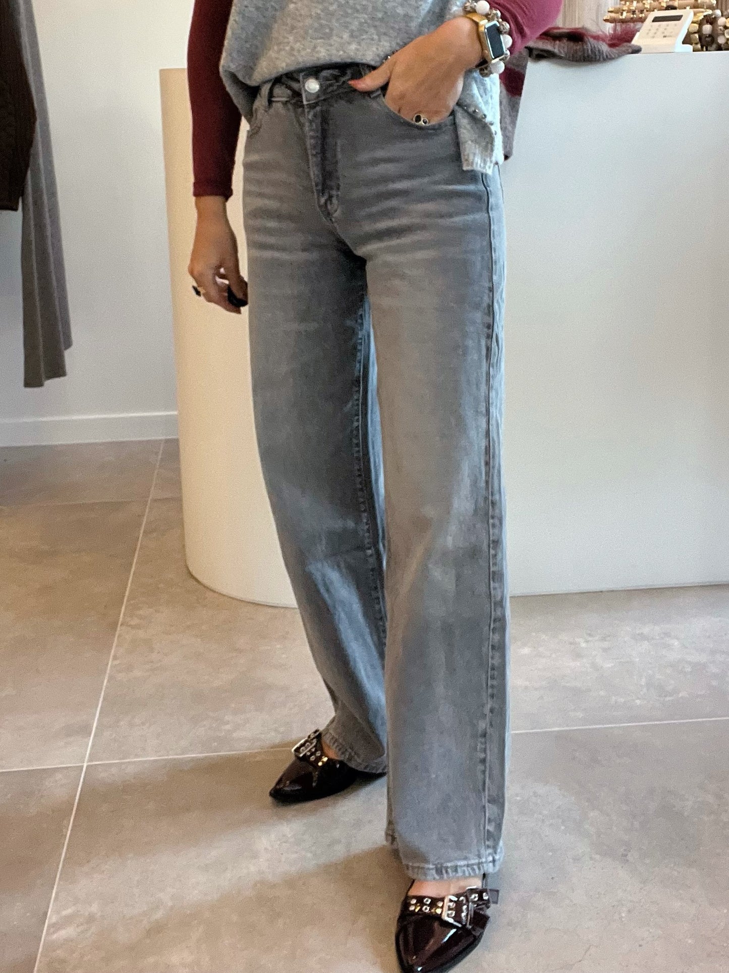 LITTZ GREY WASHED JEANS