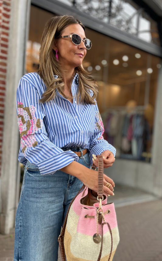 STRIPES & SEQUINS BLOUSE