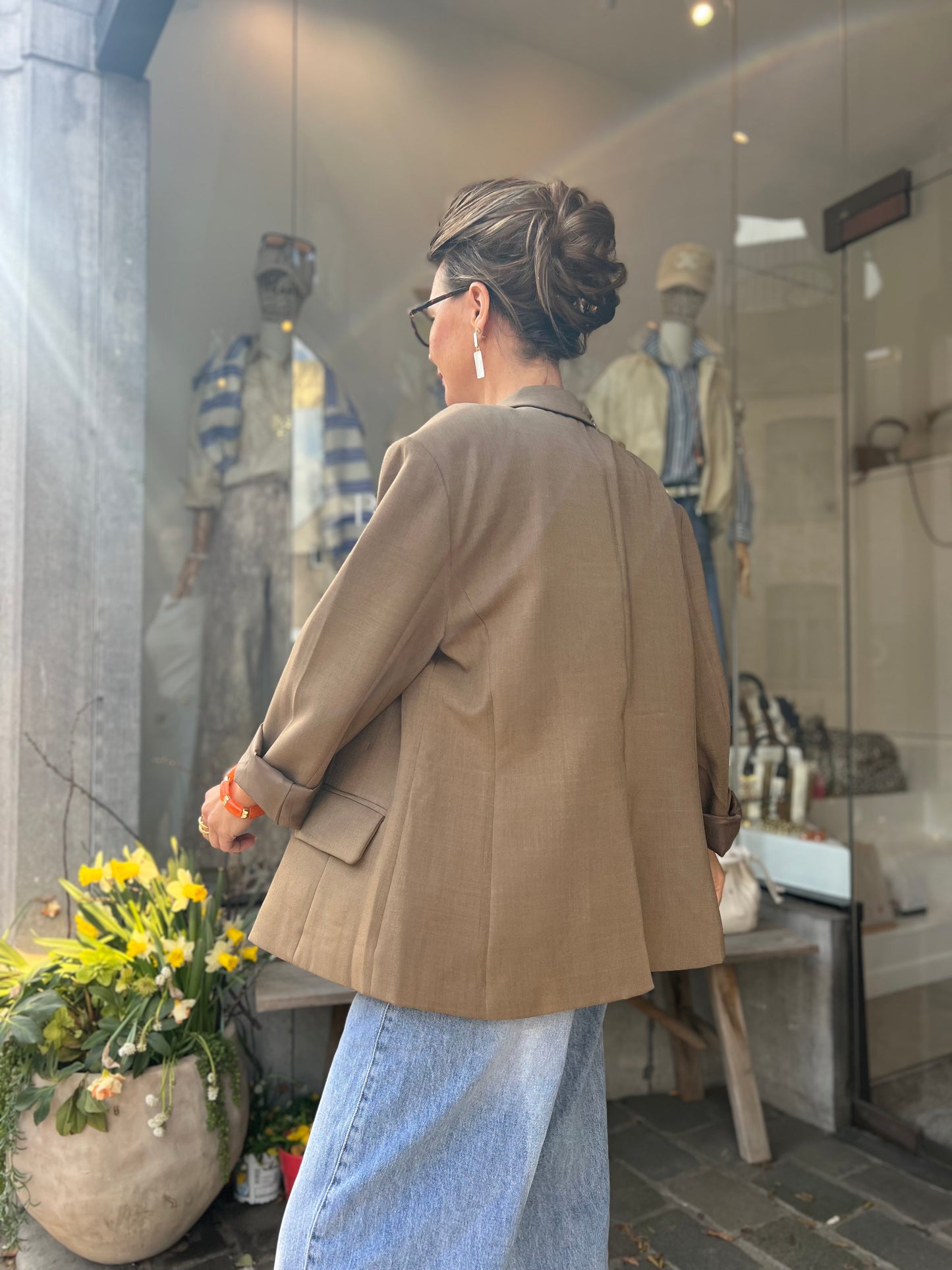 OVERSIZED CHECKED BLAZER