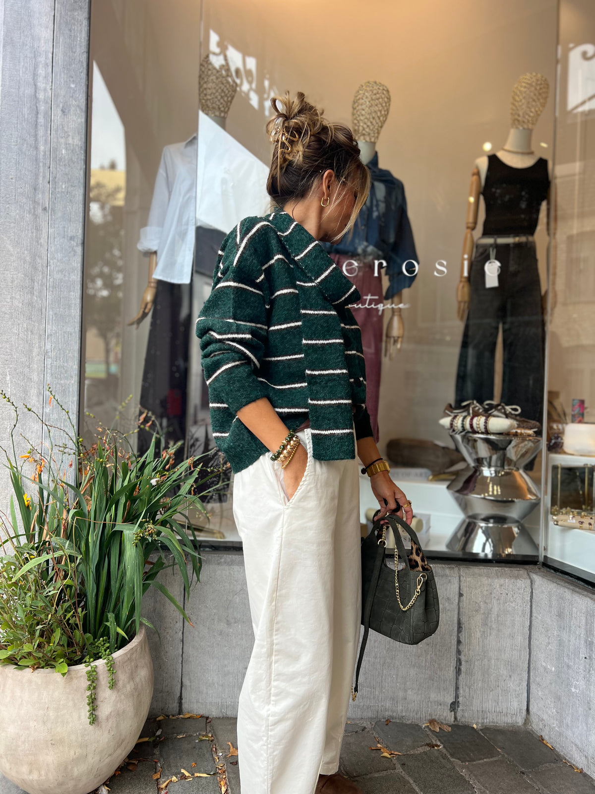 MALIA CARDIGAN & SCARF GREEN
