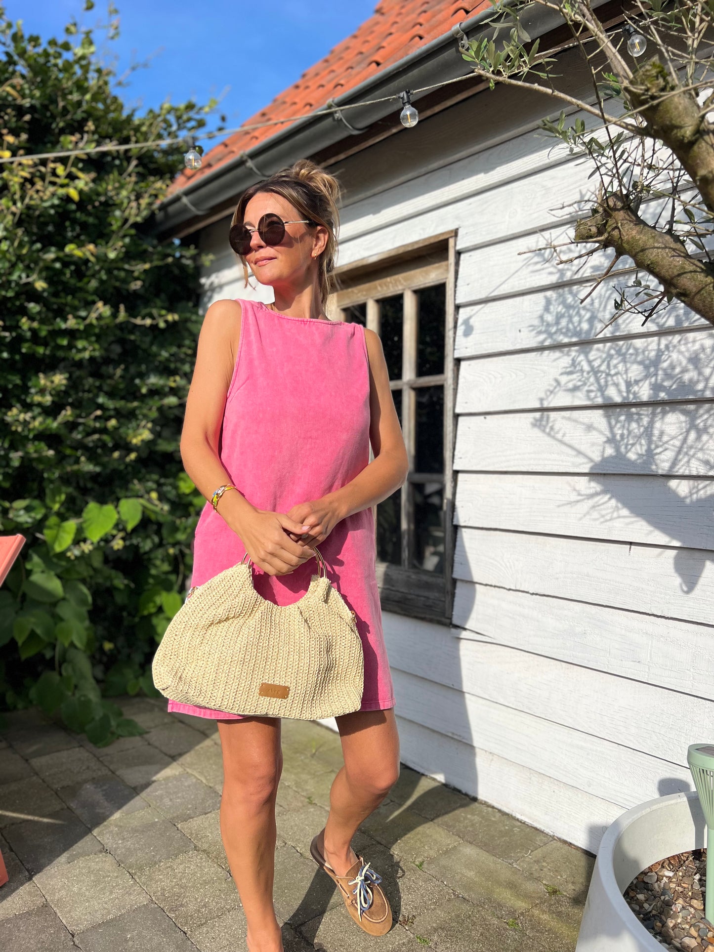 JESS DENIM DRESS PINK