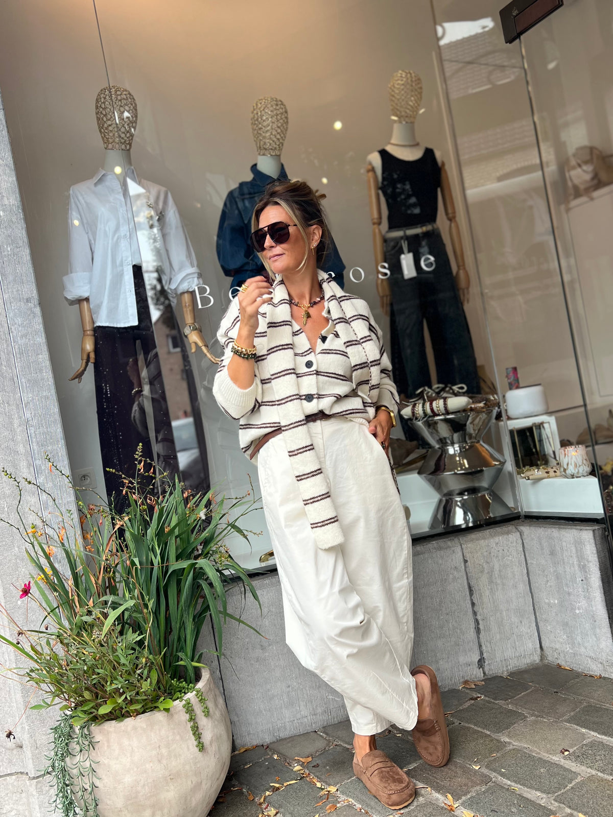 MALIA CARDIGAN & SCARF VANILLE