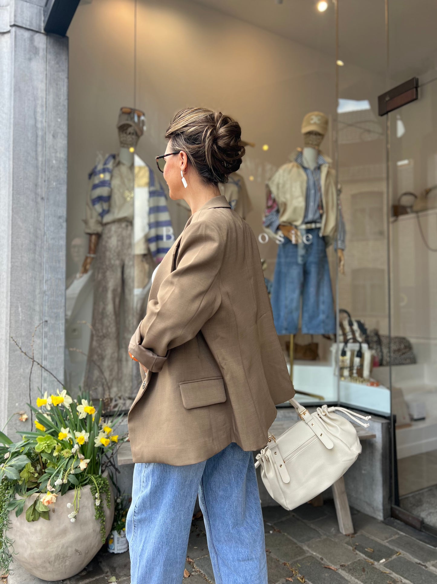 OVERSIZED CHECKED BLAZER