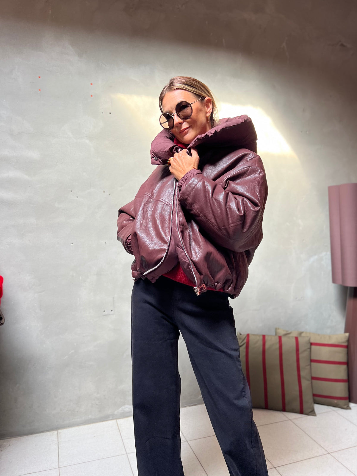 JONAH PUFFER JACKET BURGUNDY