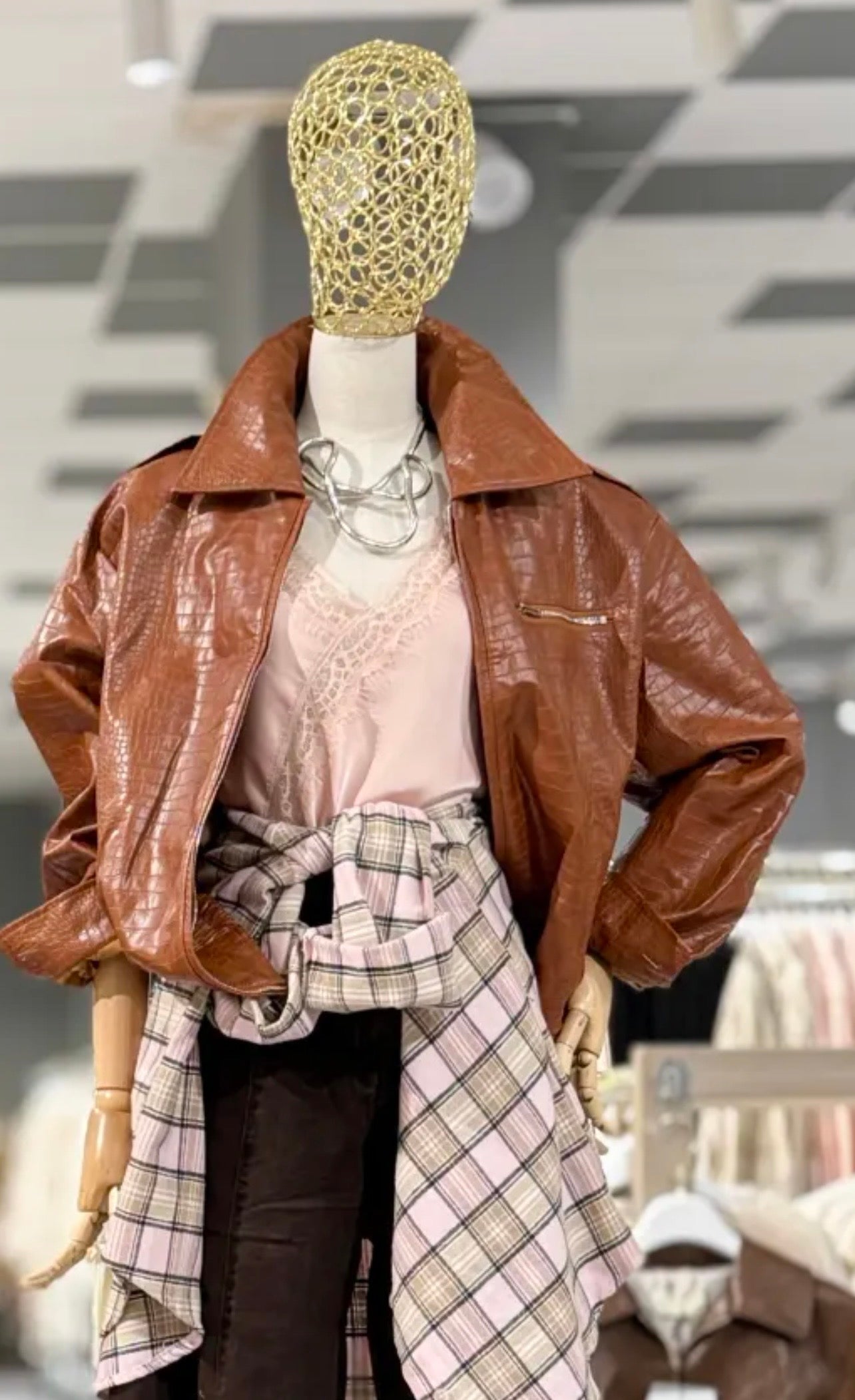 JACKET CROCO CAMEL