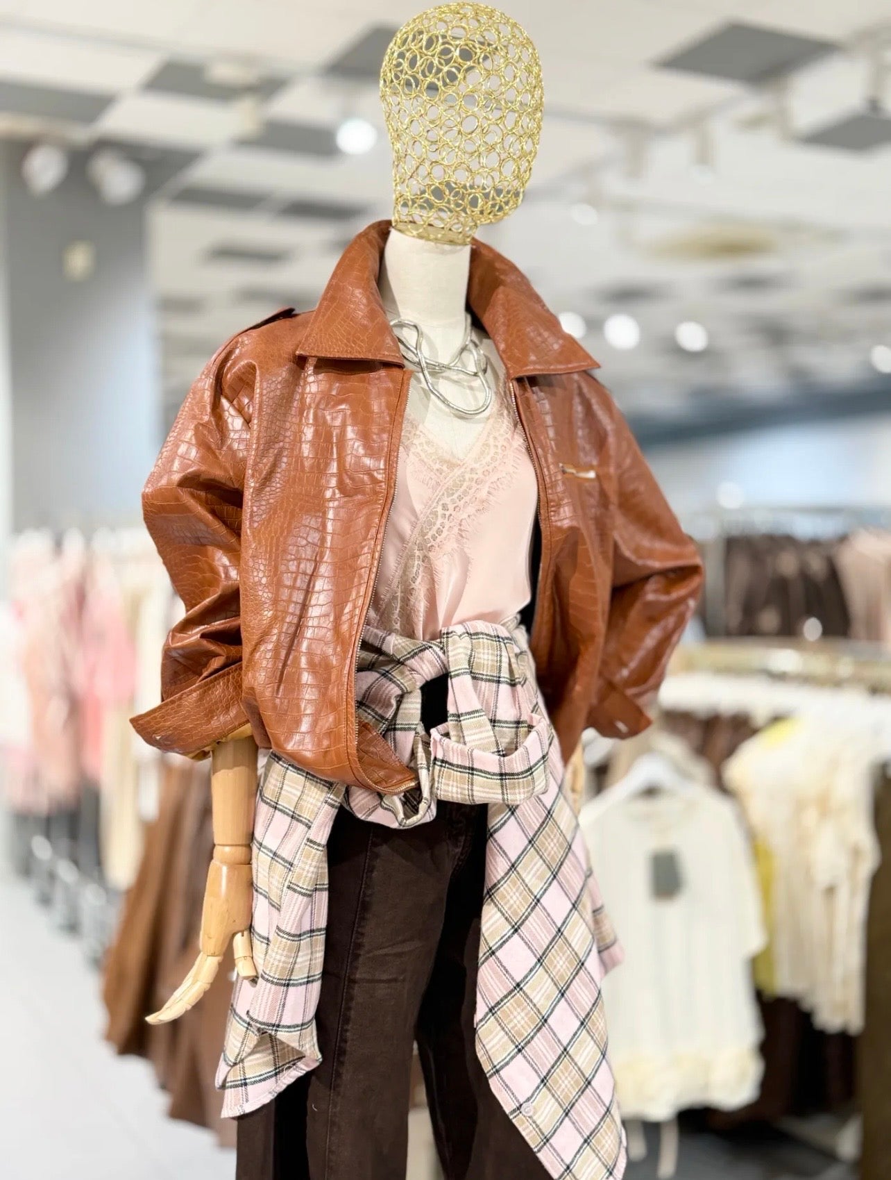 JACKET CROCO CAMEL