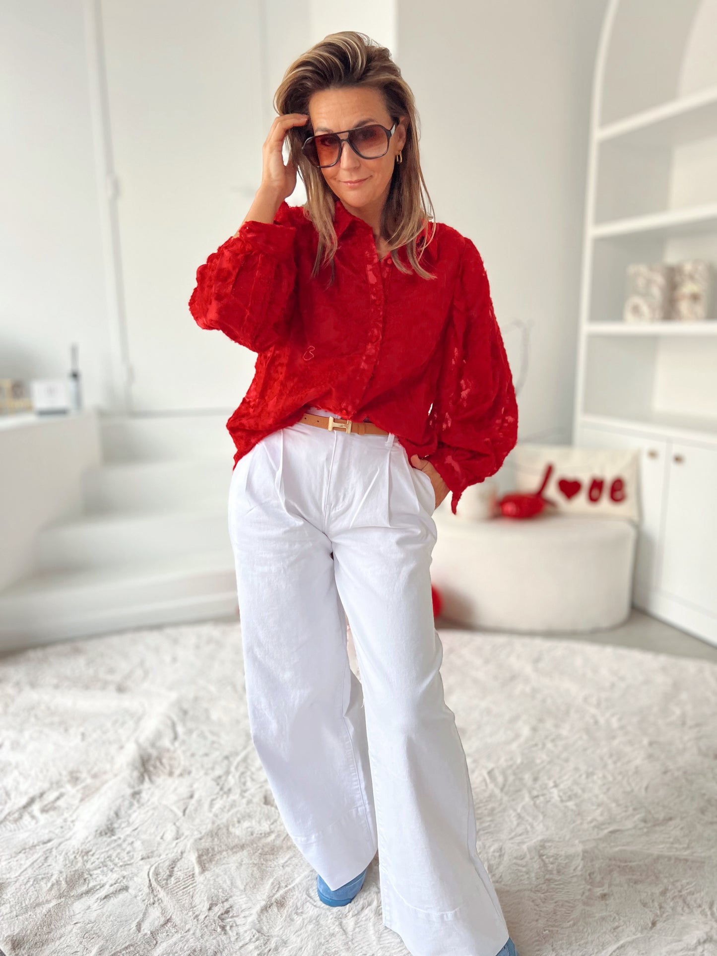 LILY RED BLOUSE