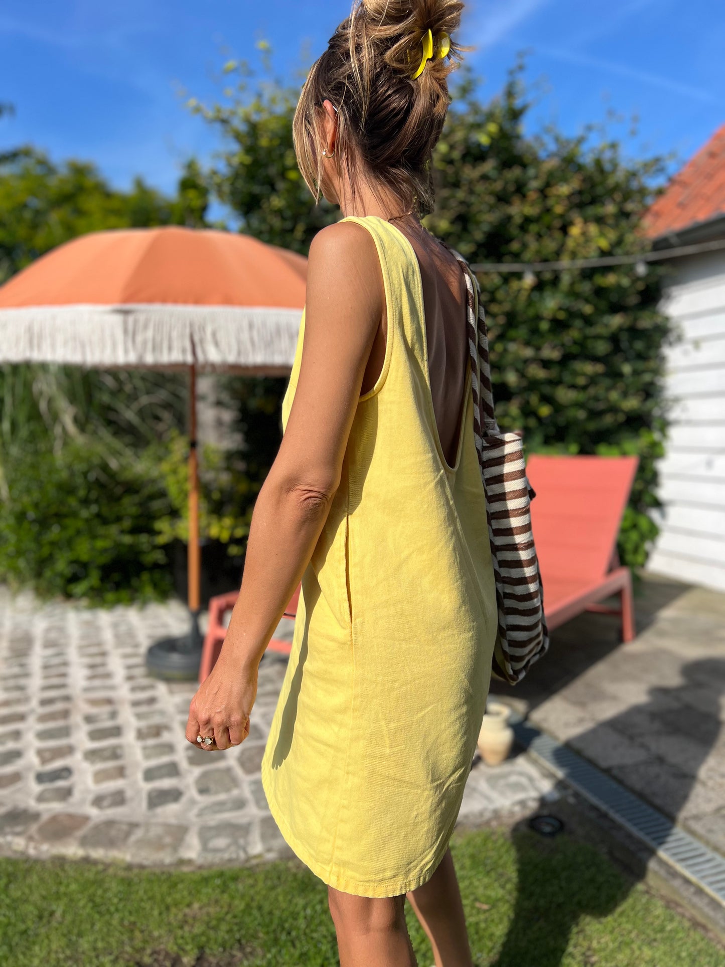 JESS DENIM DRESS YELLOW