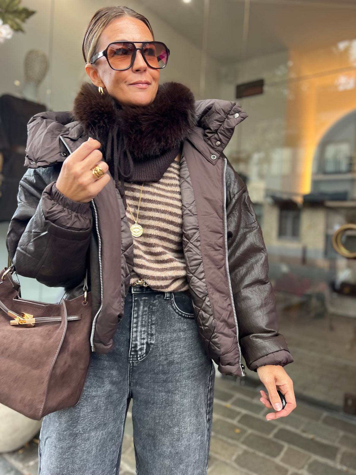 JONAH PUFFER JACKET BROWN