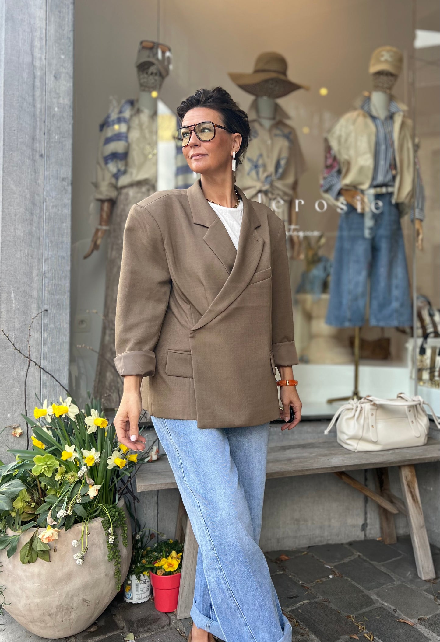 OVERSIZED CHECKED BLAZER