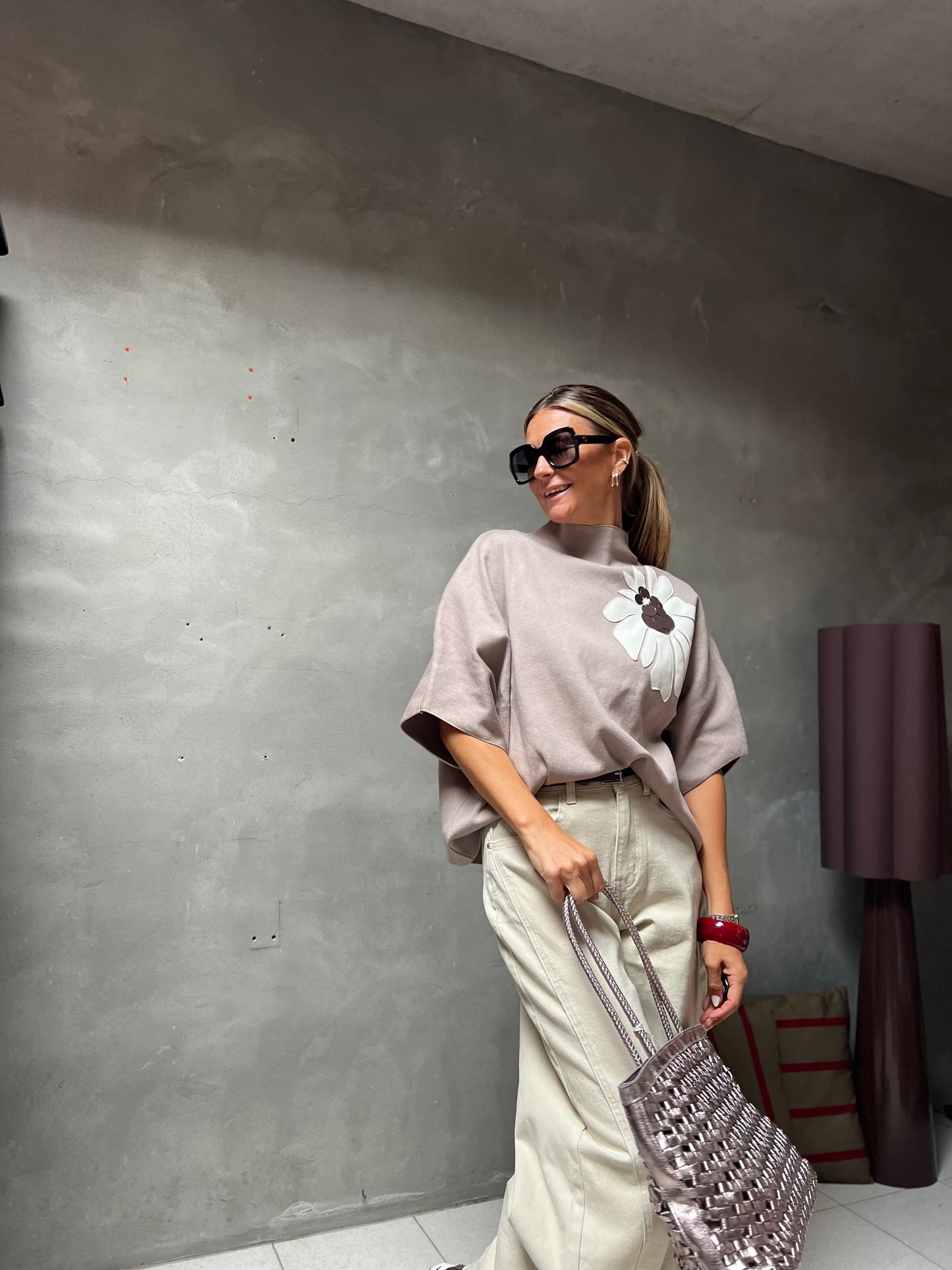 FLEUR ECLAT TOP TAUPE