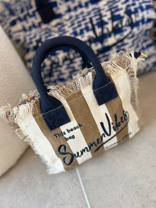 SUMMERVIBES BAG SMAL BEIGE/BLUE