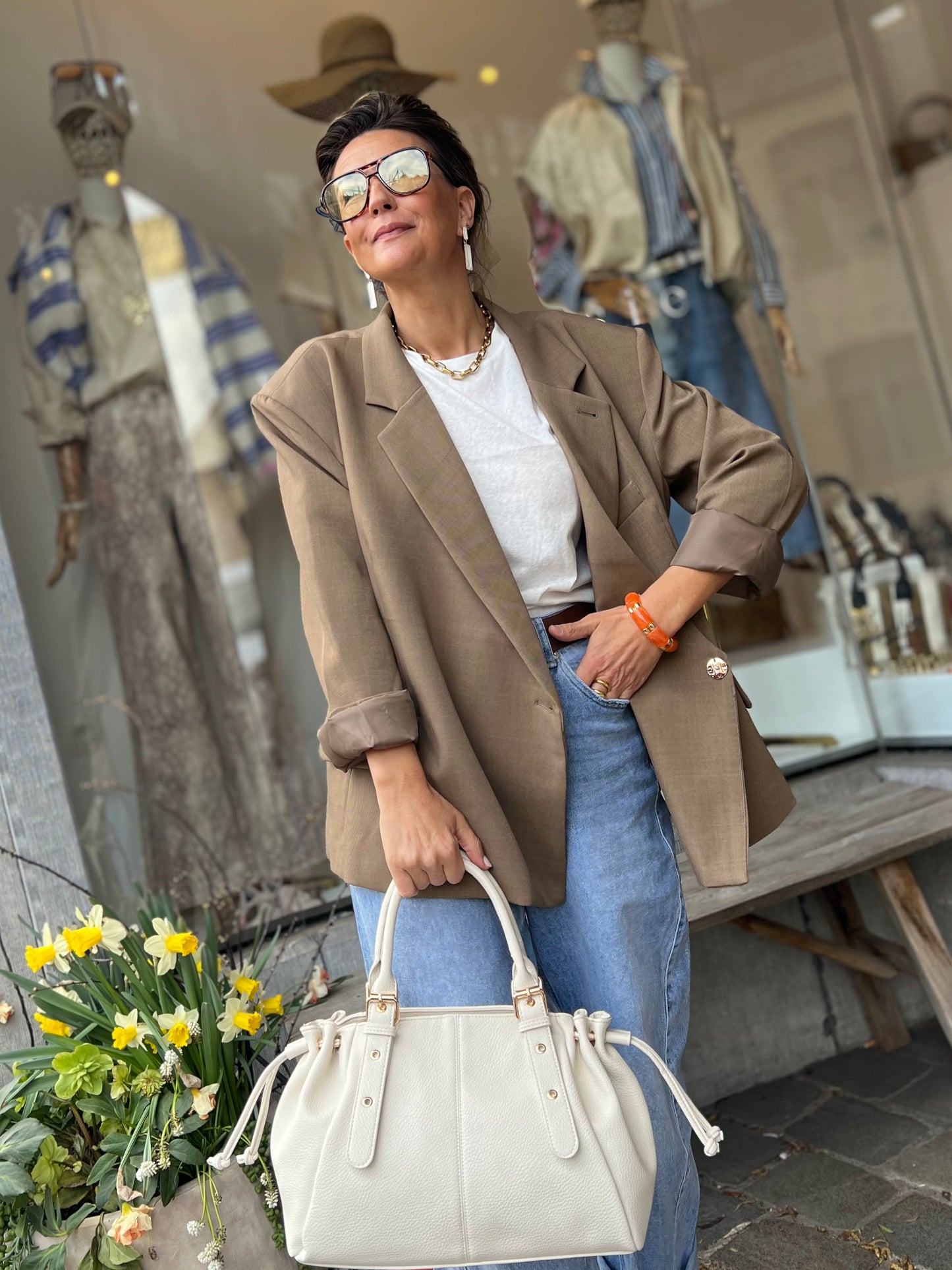 OVERSIZED CHECKED BLAZER
