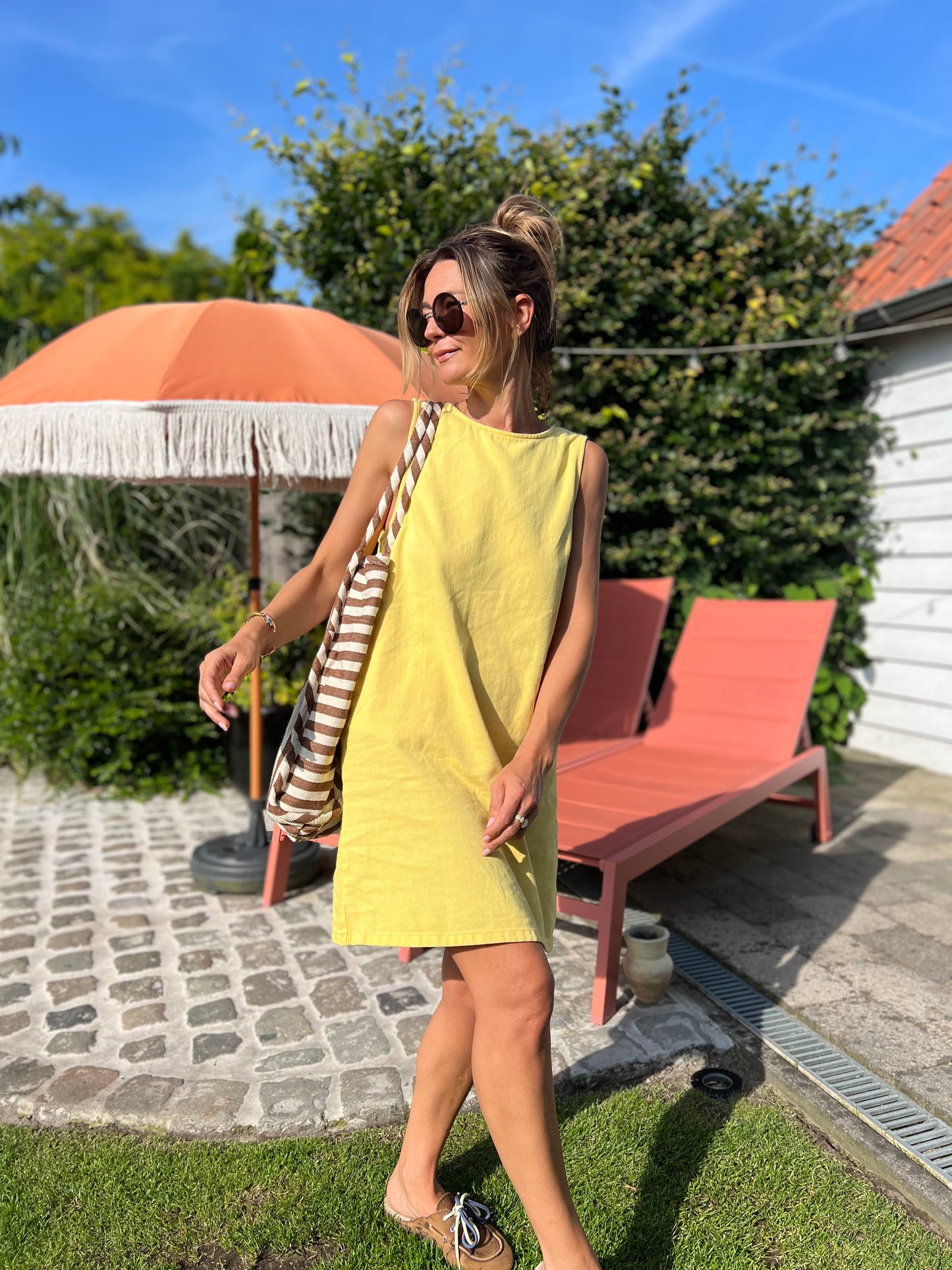 JESS DENIM DRESS YELLOW