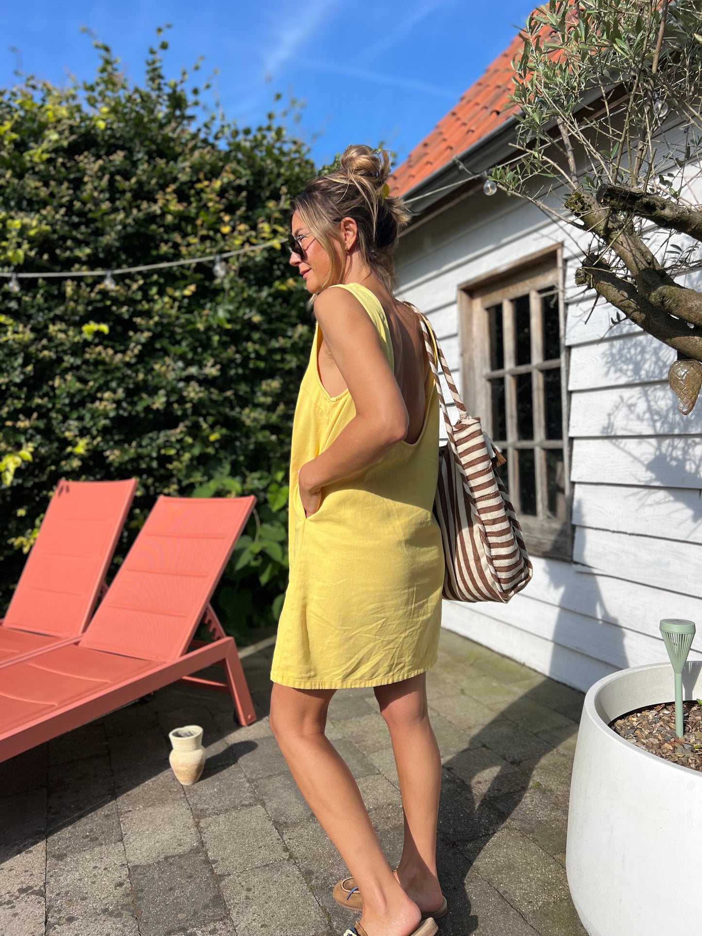 JESS DENIM DRESS YELLOW