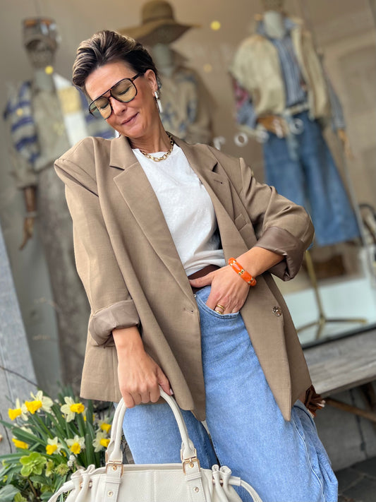 OVERSIZED CHECKED BLAZER